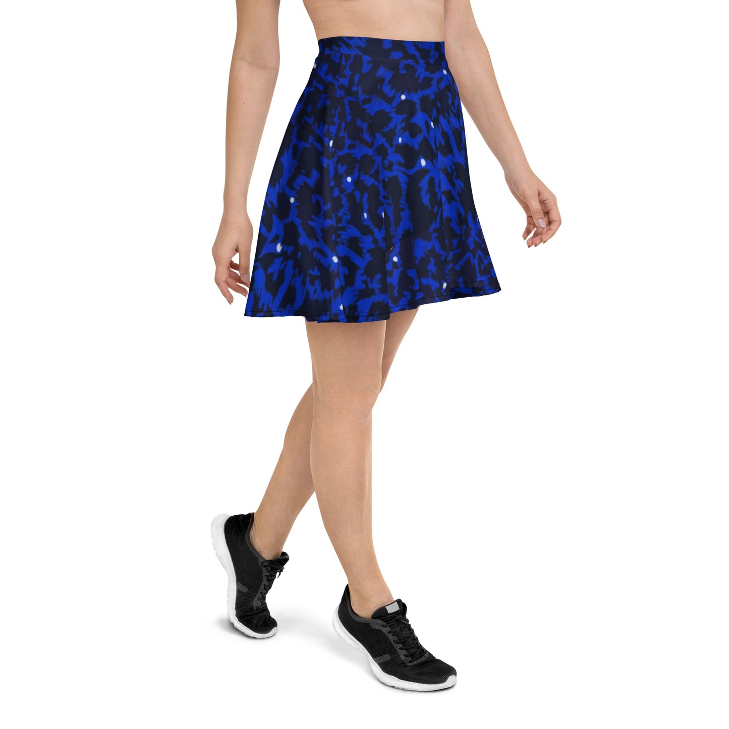 Blue Leopard Skater Skirt