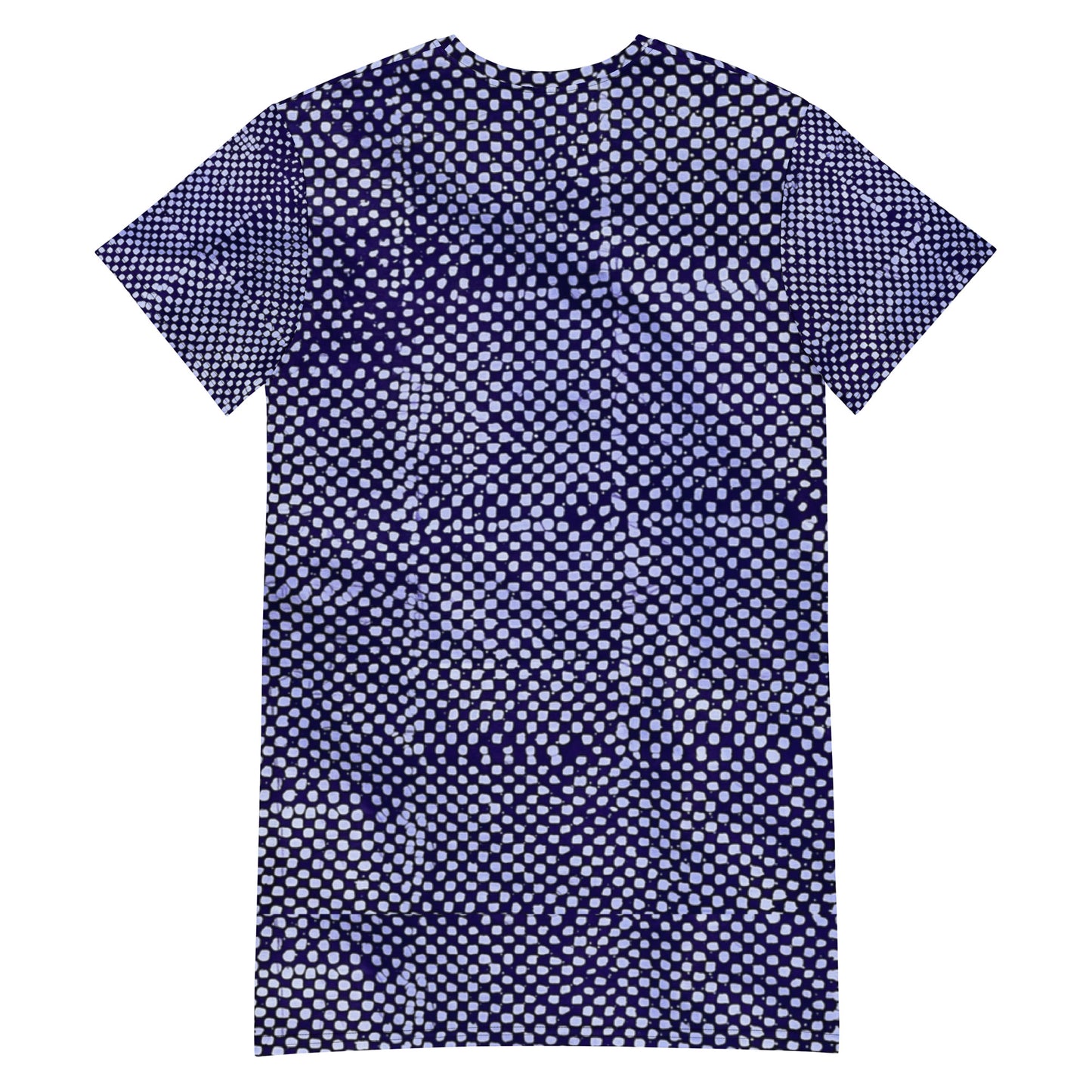 Purple And White Polka Dots Adire T-shirt Dress