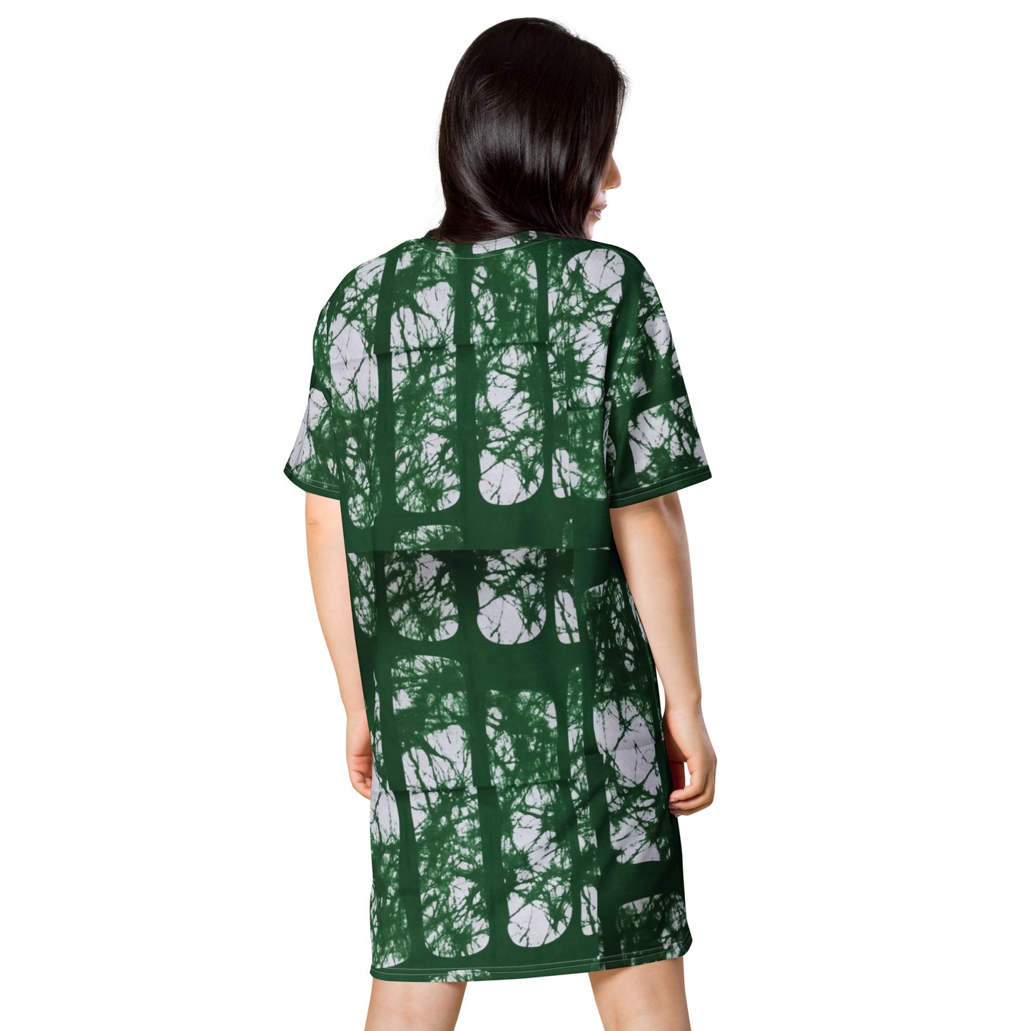 Green Adire T-shirt Dress