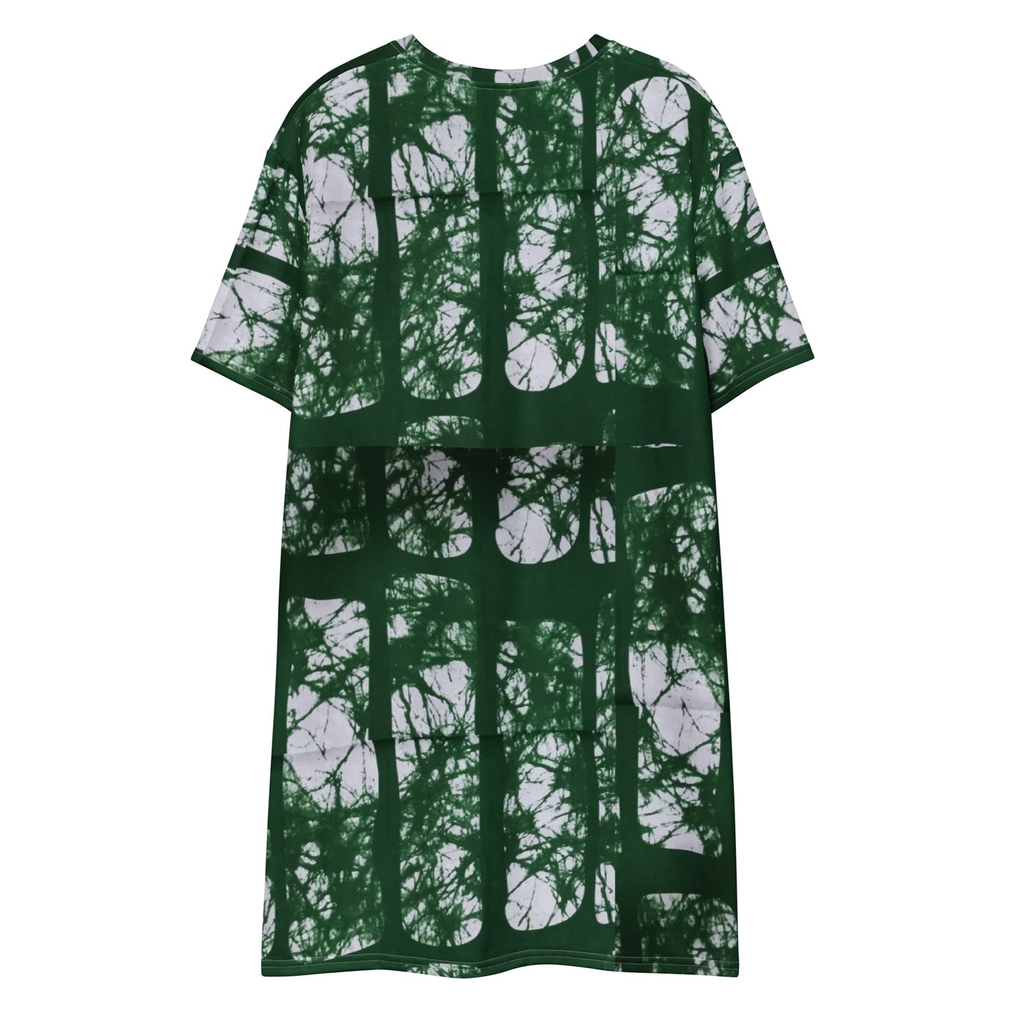 Green Adire T-shirt Dress