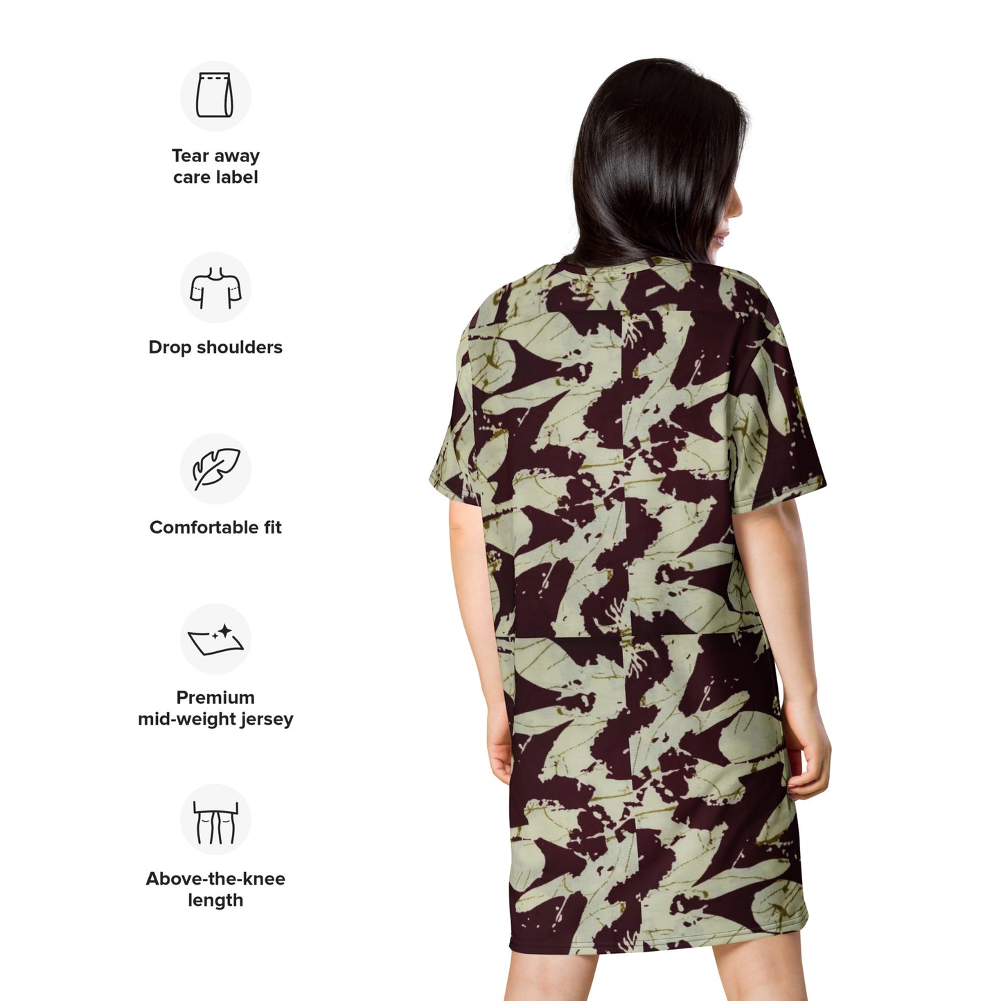 Brown Adire T-shirt Dress