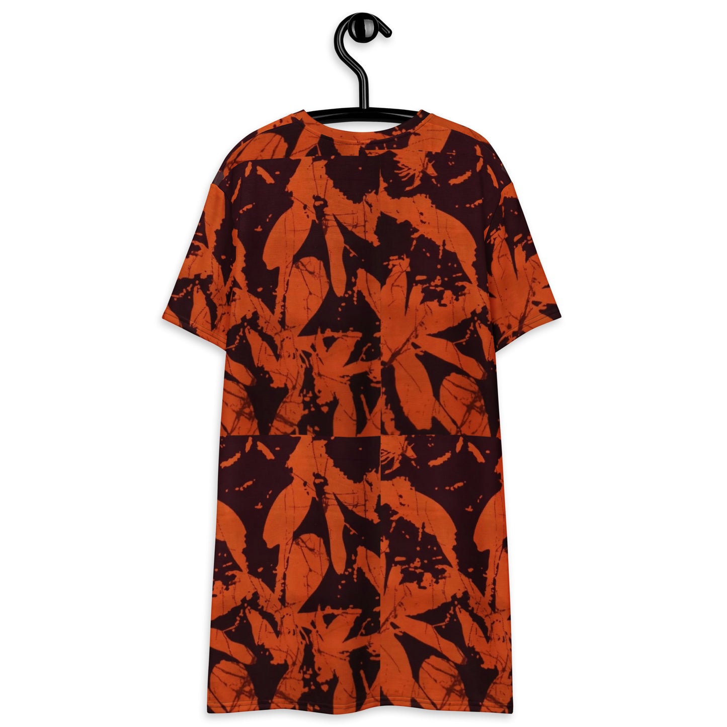 Orange Adire T-shirt Dress