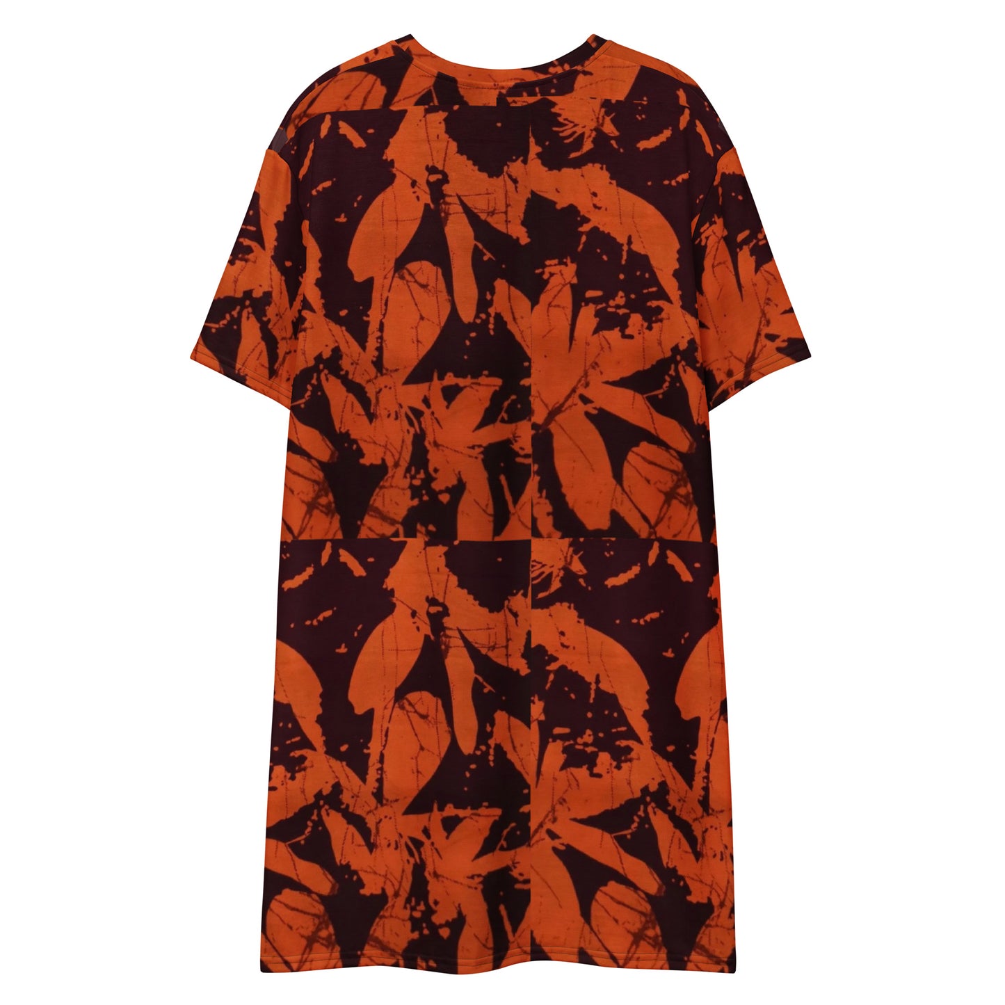 Orange Adire T-shirt Dress