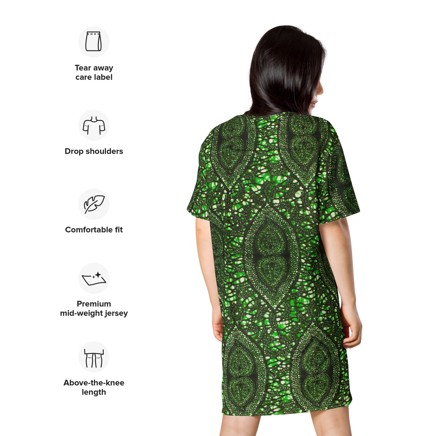 Green Peas Ankara T-shirt Dress