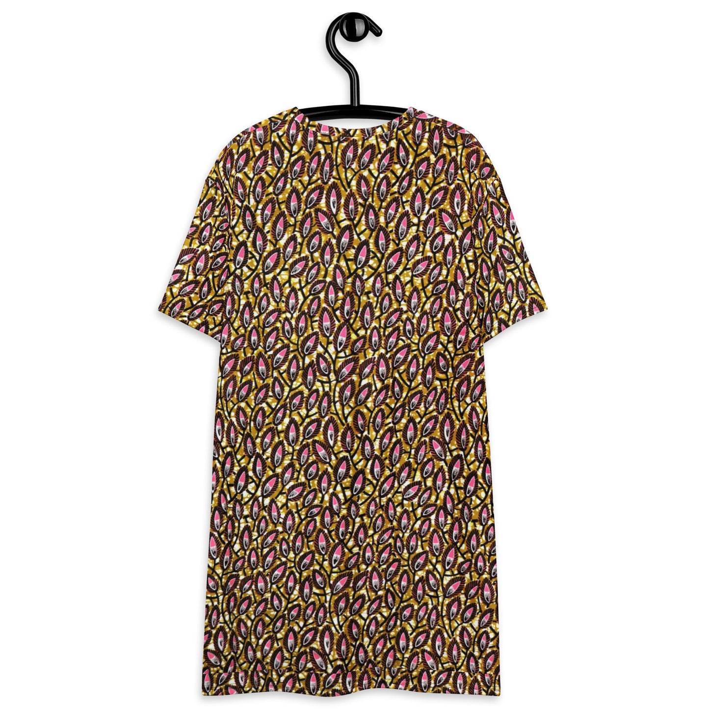 Pink Brown Ankara T-shirt Dress