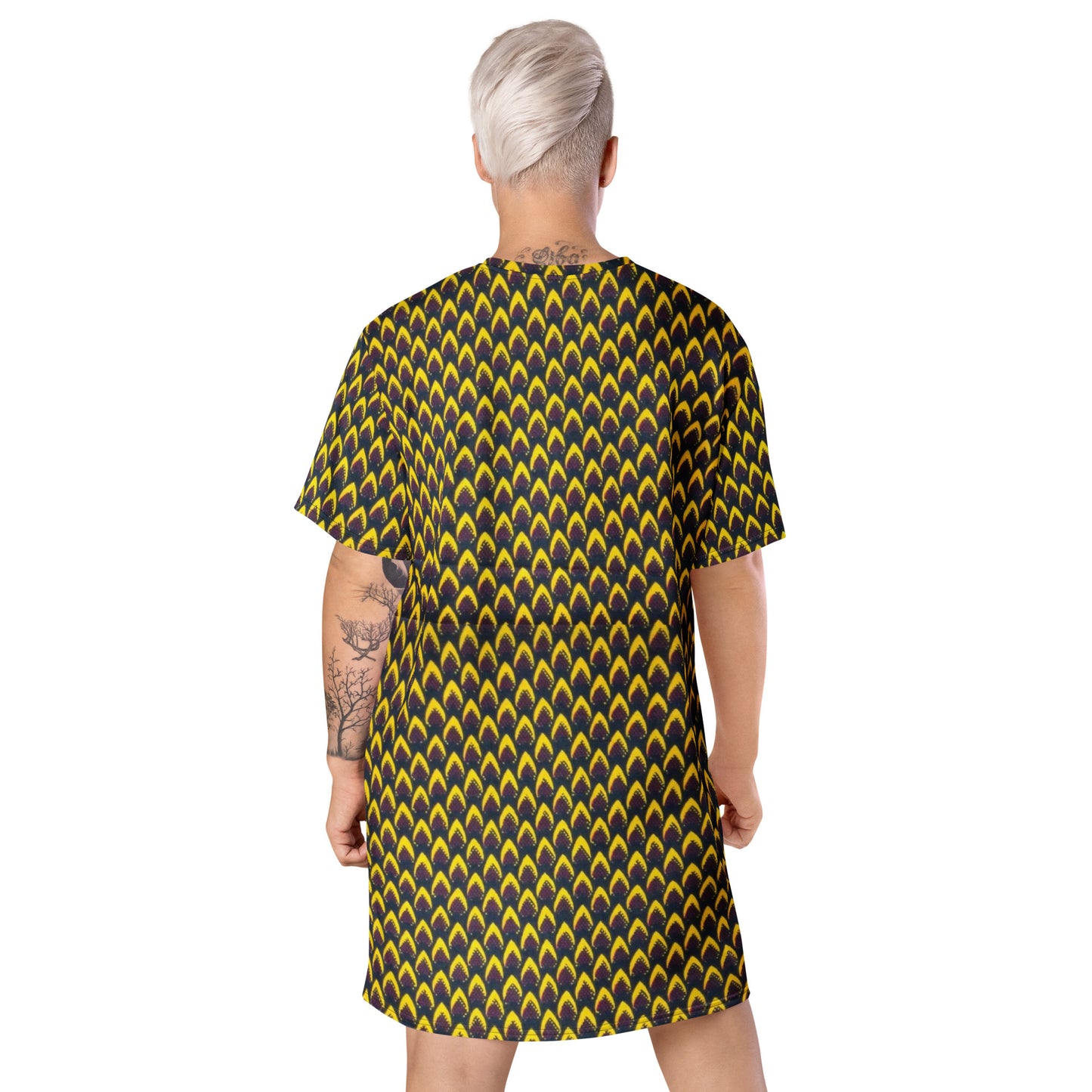 Yellow Flame Ankara T-shirt Dress