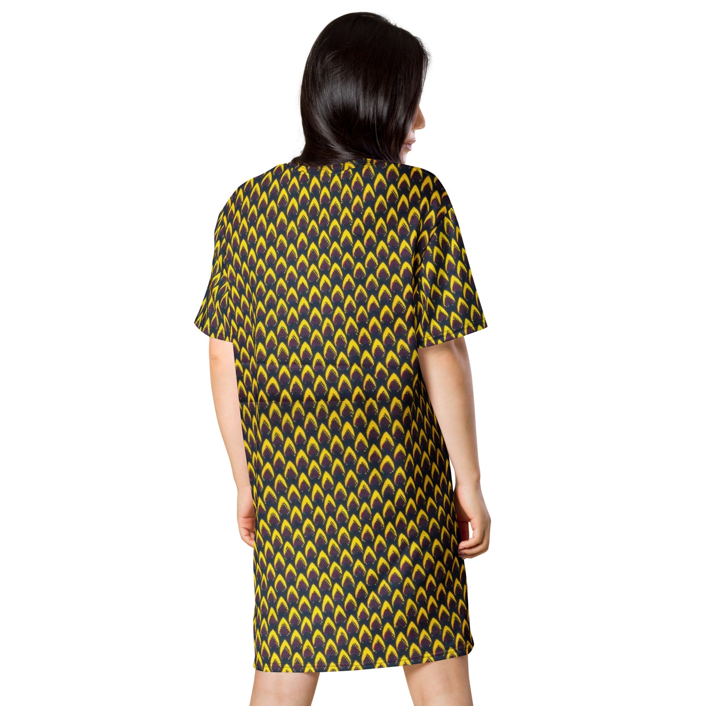 Yellow Flame Ankara T-shirt Dress