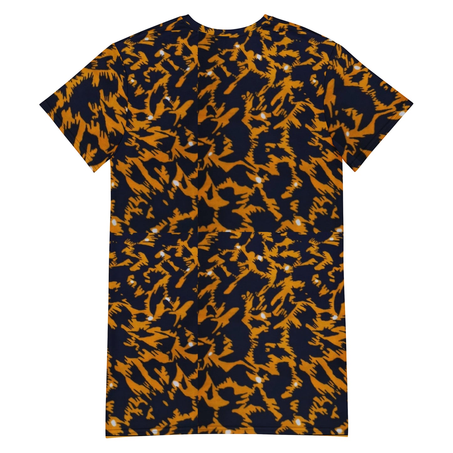 Yellow Leopard Ankara T-shirt Dress