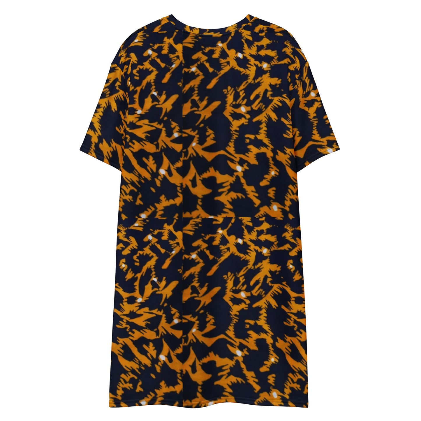 Yellow Leopard Ankara T-shirt Dress