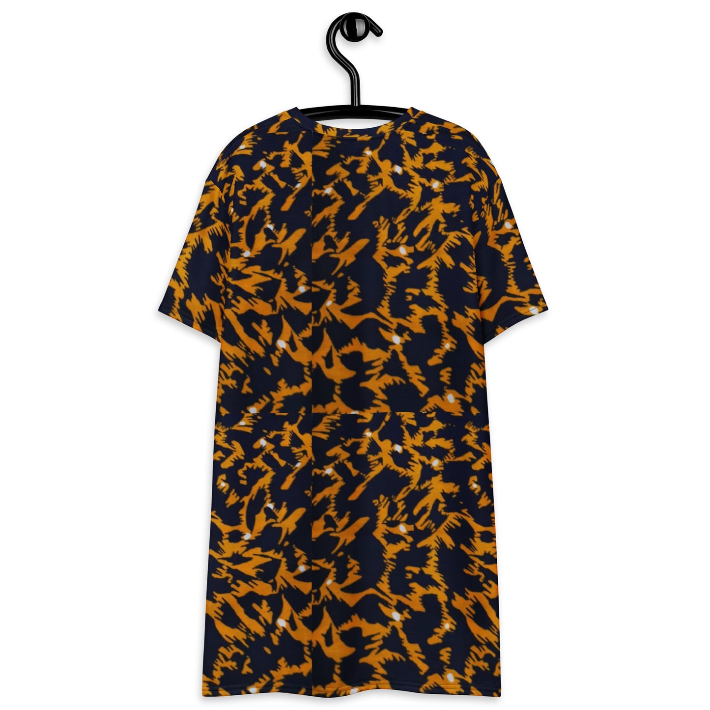 Yellow Leopard Ankara T-shirt Dress