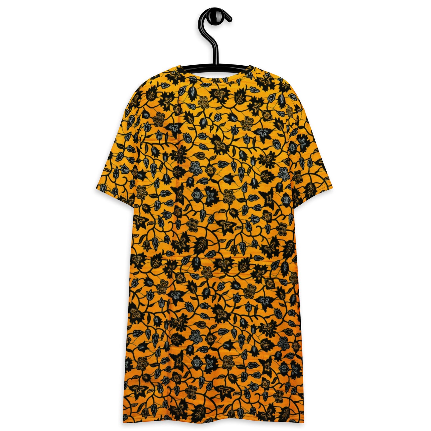 Yellow Leaves Ankara T-shirt Dress