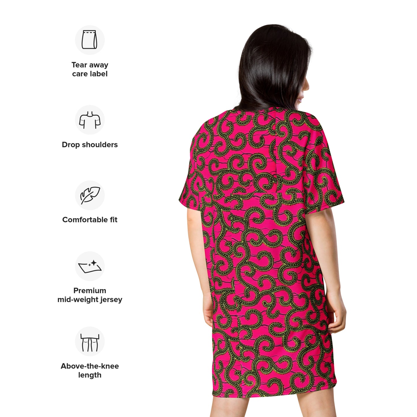 Pink Ankara T-shirt Dress