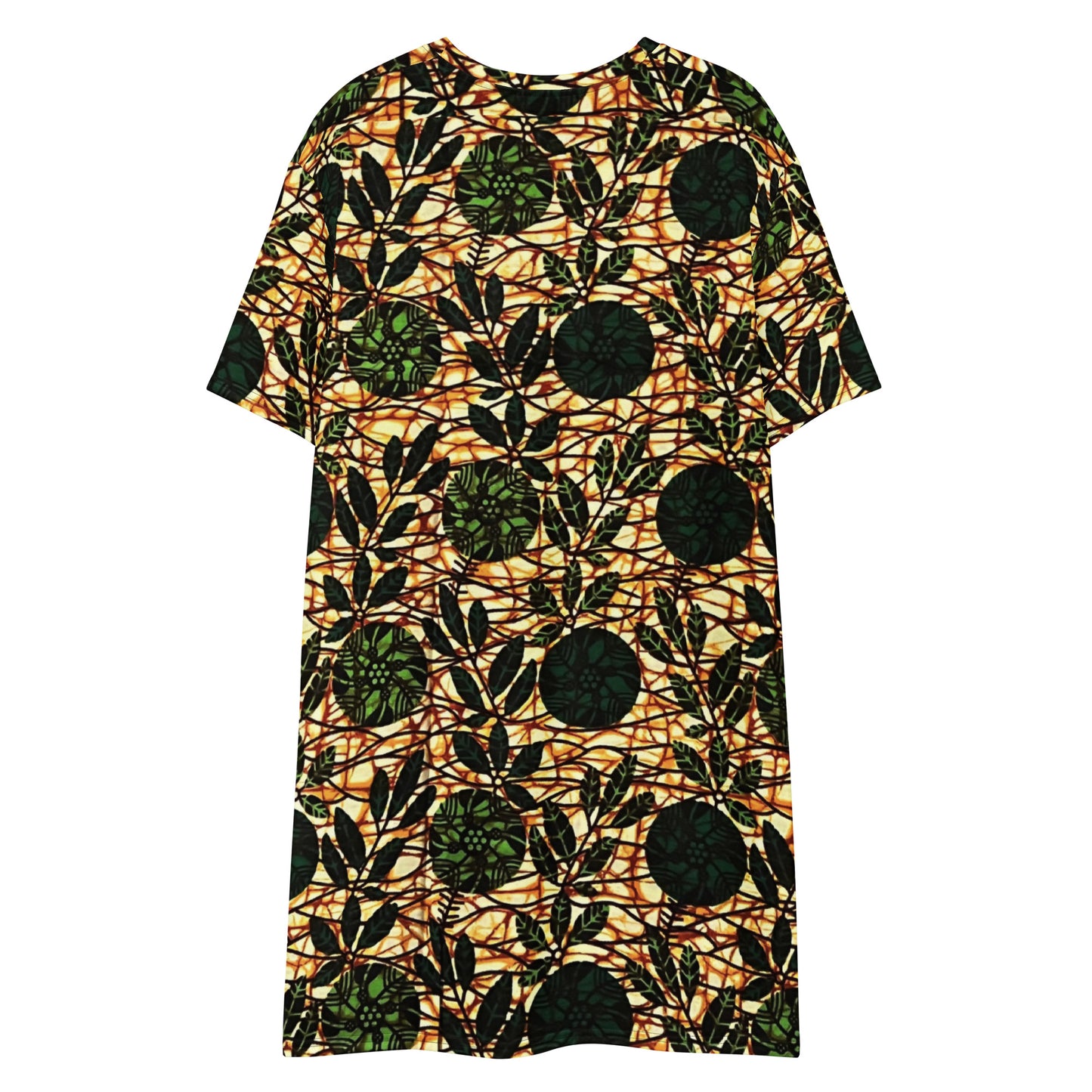 Green Leaf Wine Ankara T-shirt Dress