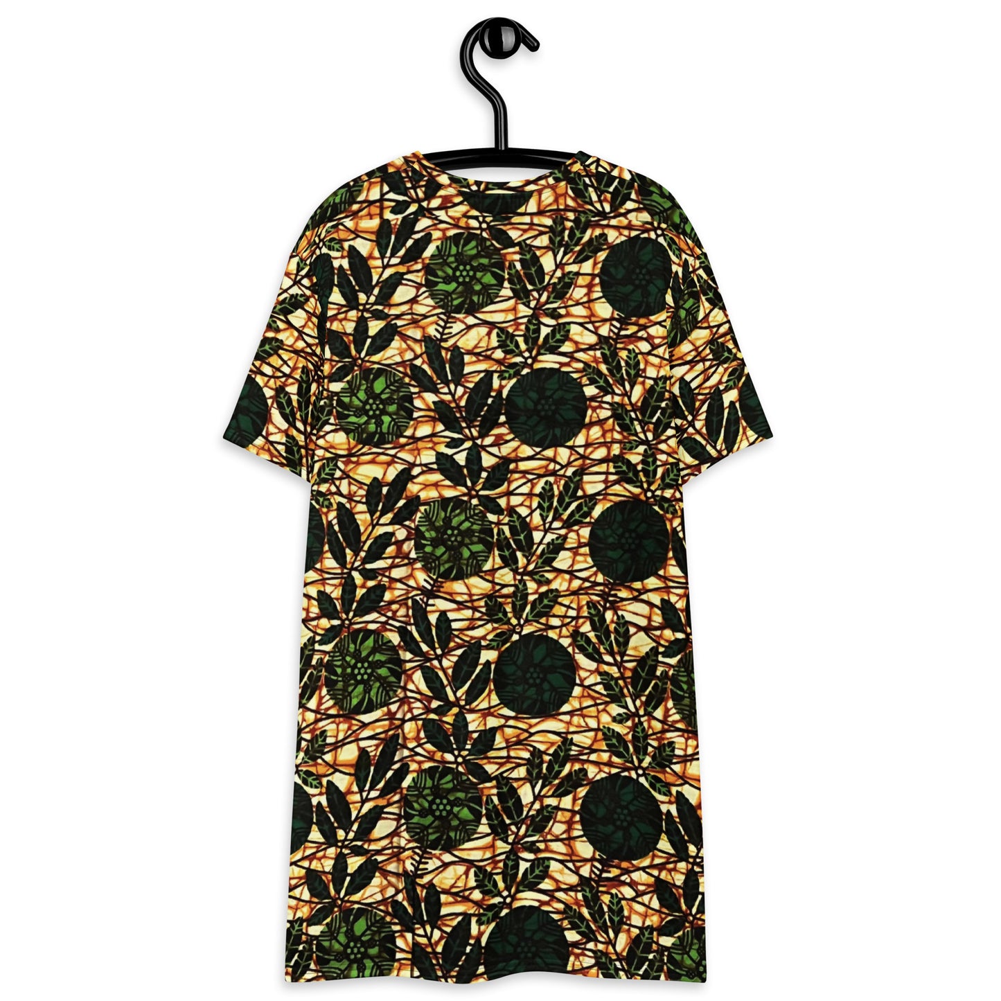 Green Leaf Wine Ankara T-shirt Dress