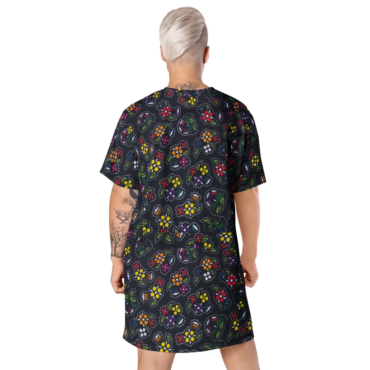 Multicolour Dark Ankara T-shirt Dress