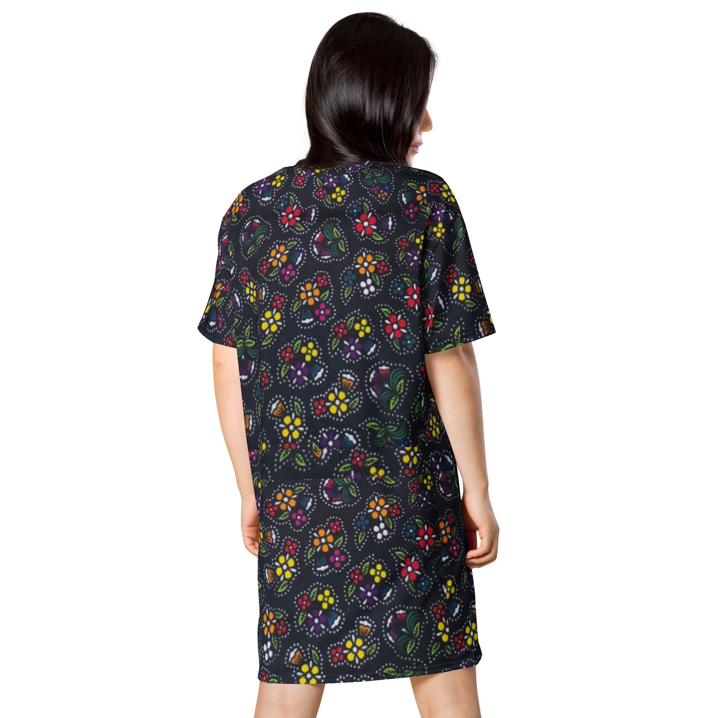 Multicolour Dark Ankara T-shirt Dress