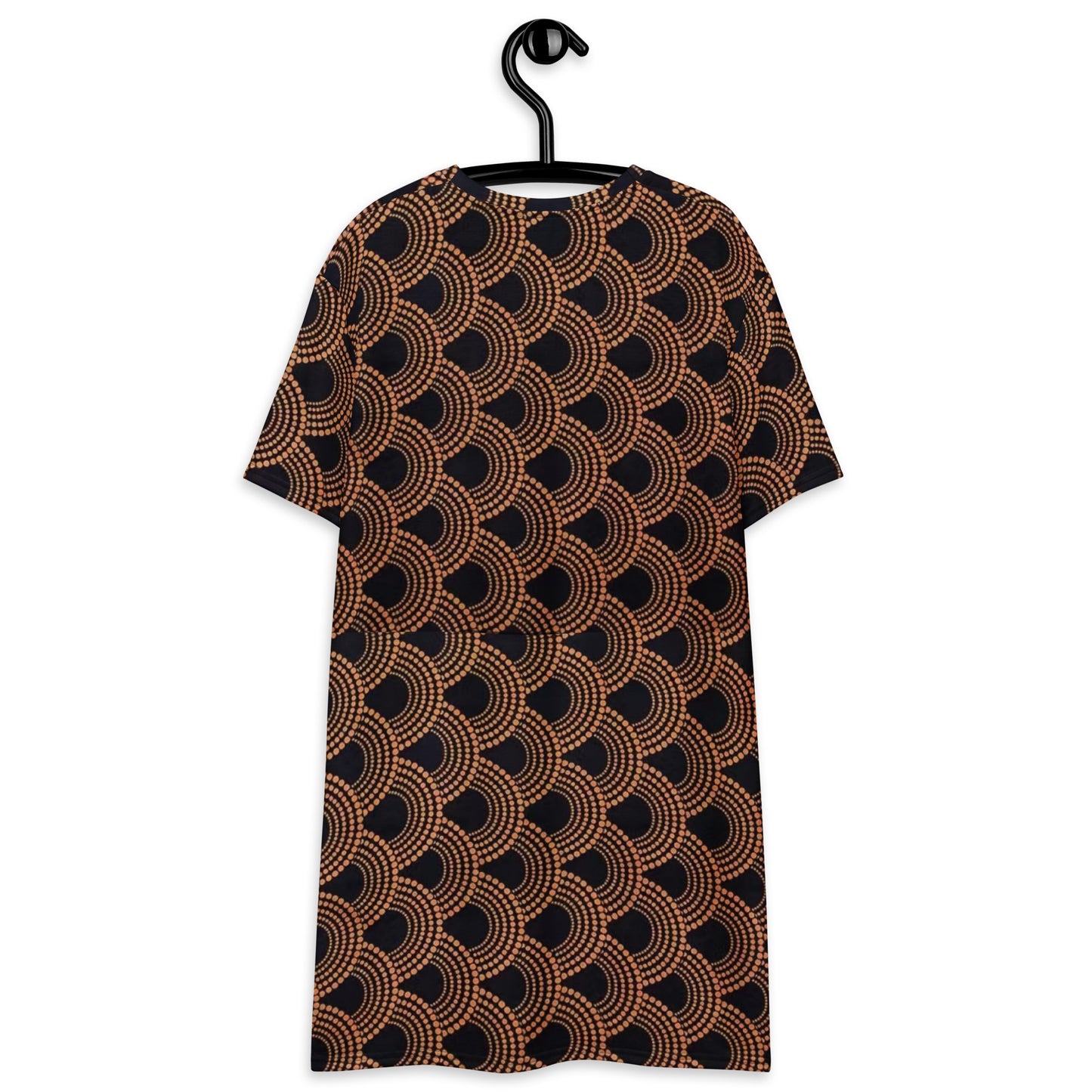 Brown Abstract Ankara T-shirt Dress