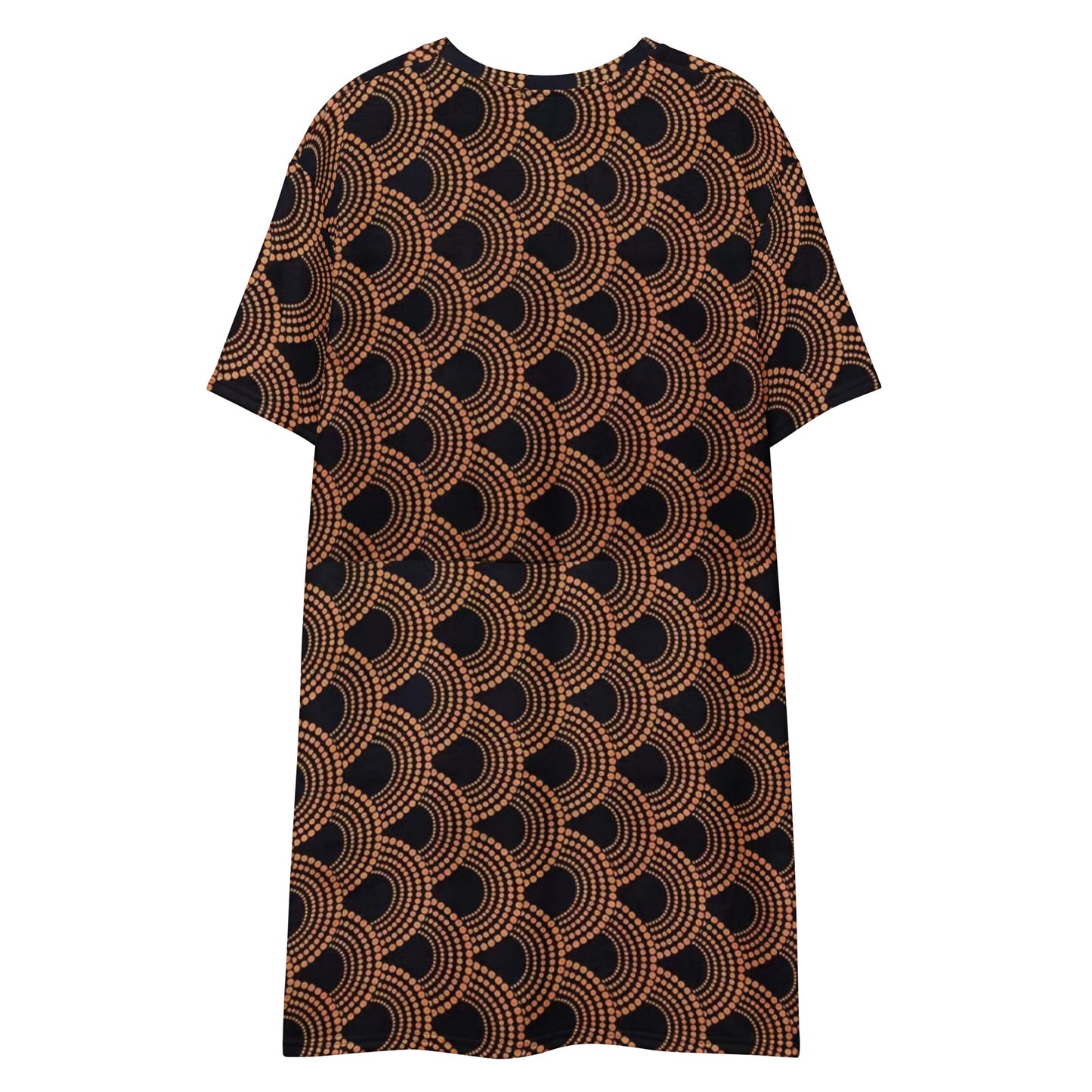 Brown Abstract Ankara T-shirt Dress