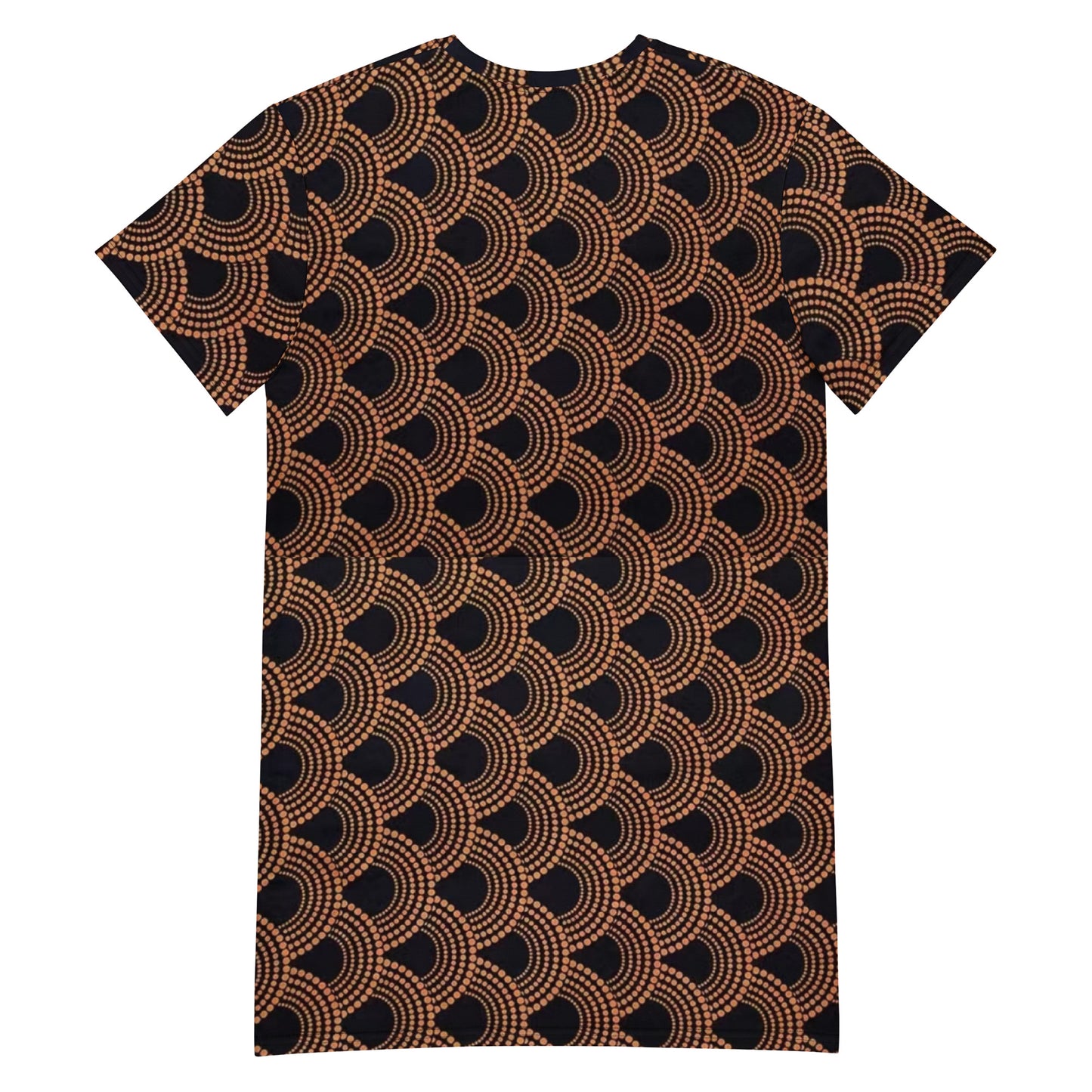 Brown Abstract Ankara T-shirt Dress