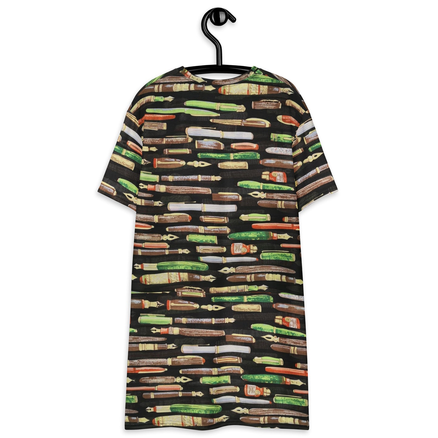 Green Pen Ankara T-shirt Dress