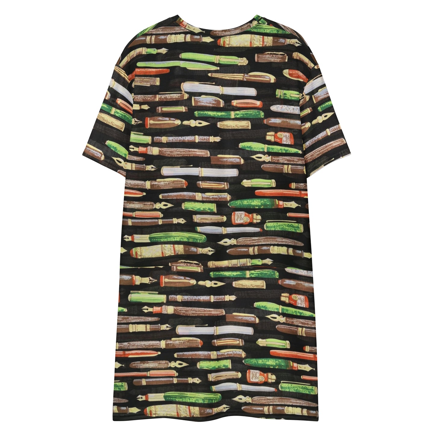 Green Pen Ankara T-shirt Dress