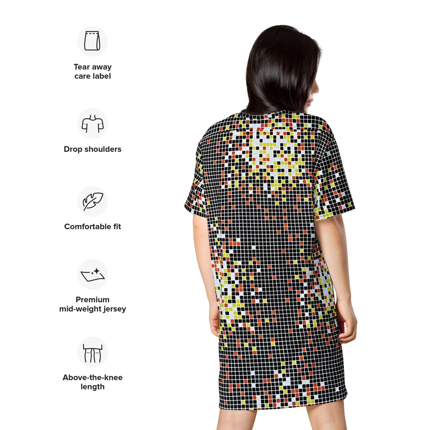 Graphic Square Ankara T-shirt Dress