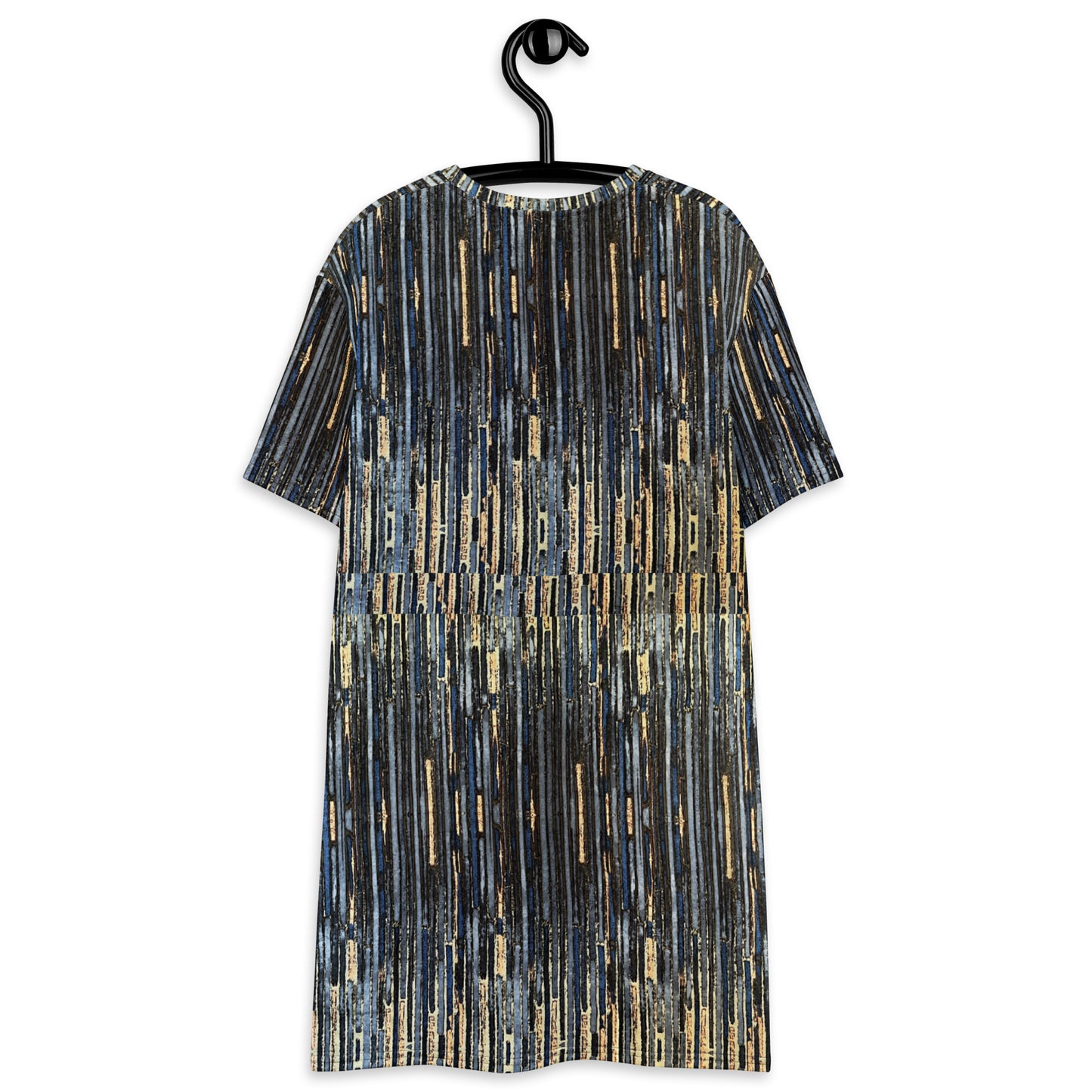 Blue Peach Stripes Ankara T-shirt Dress