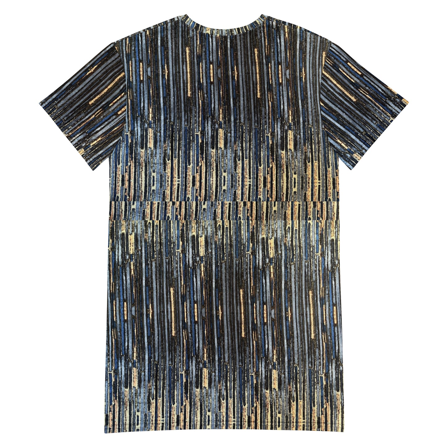 Blue Peach Stripes Ankara T-shirt Dress