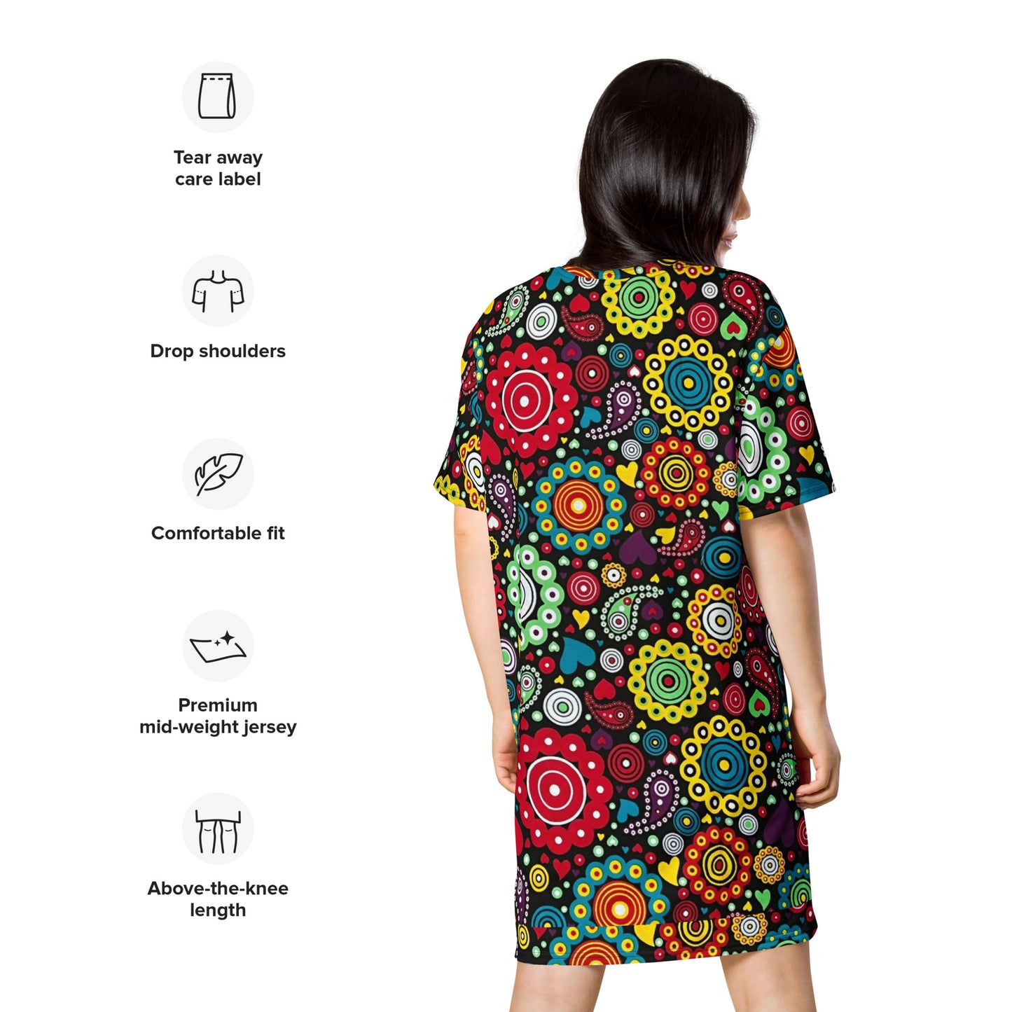 Multicolour Bloom Ankara T-shirt Dress