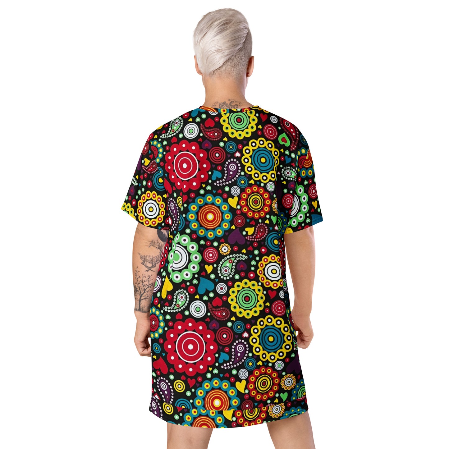 Multicolour Bloom Ankara T-shirt Dress