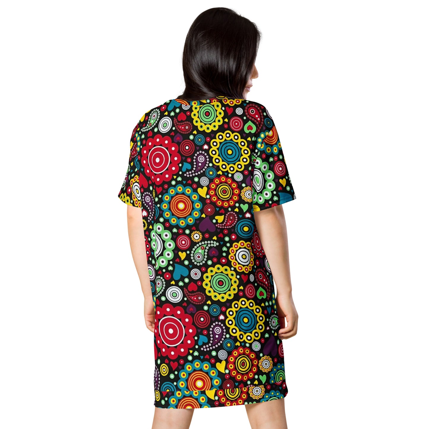 Multicolour Bloom Ankara T-shirt Dress