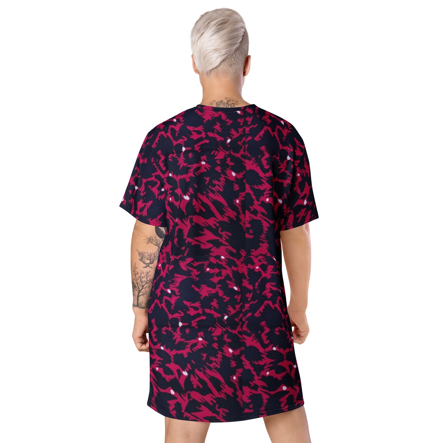 Pink Leopard Ankara T-shirt Dress