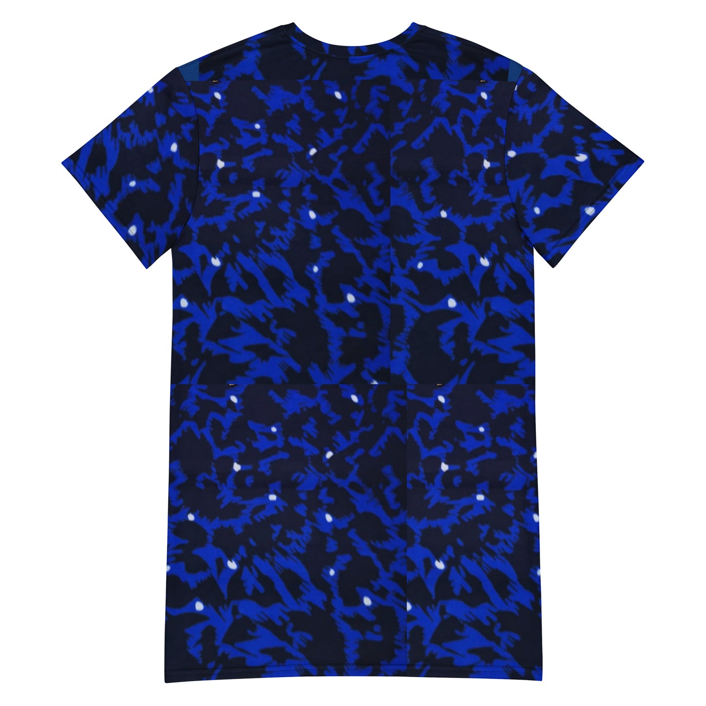 Blue Leopard Ankara T-shirt Dress