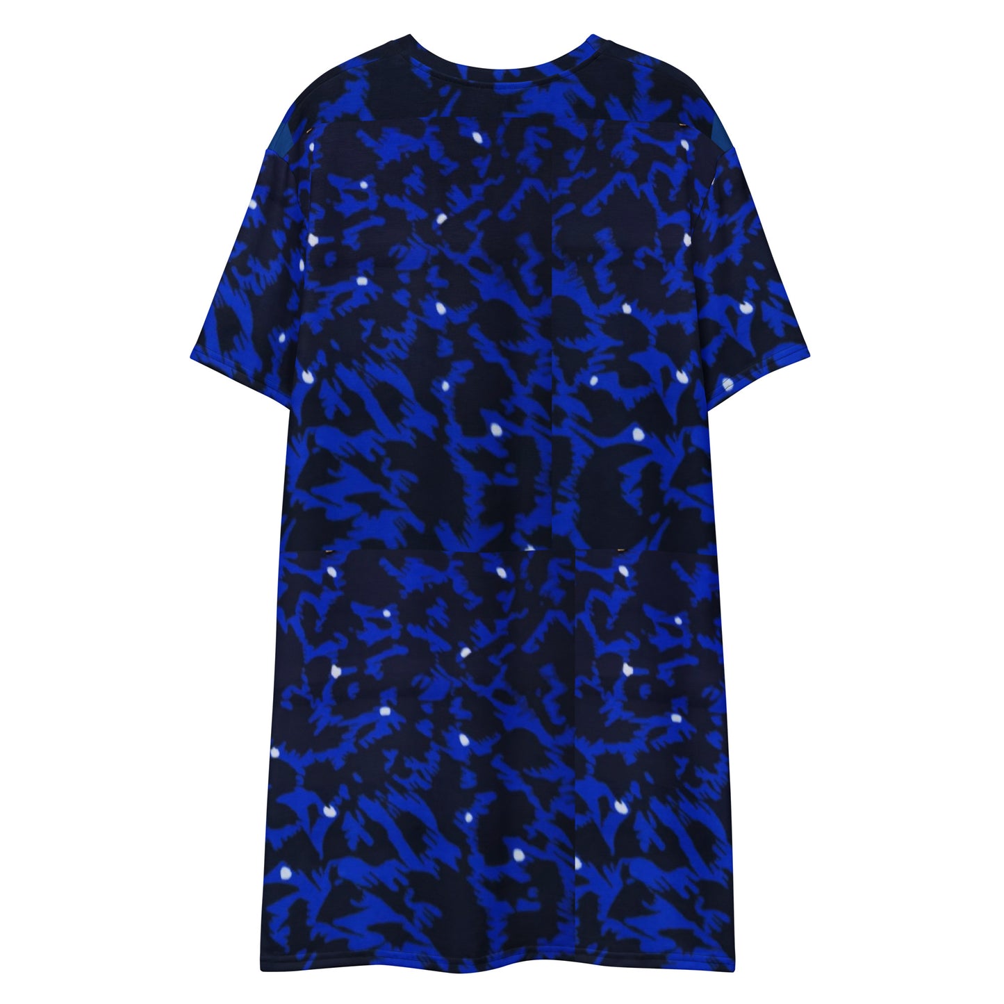 Blue Leopard Ankara T-shirt Dress