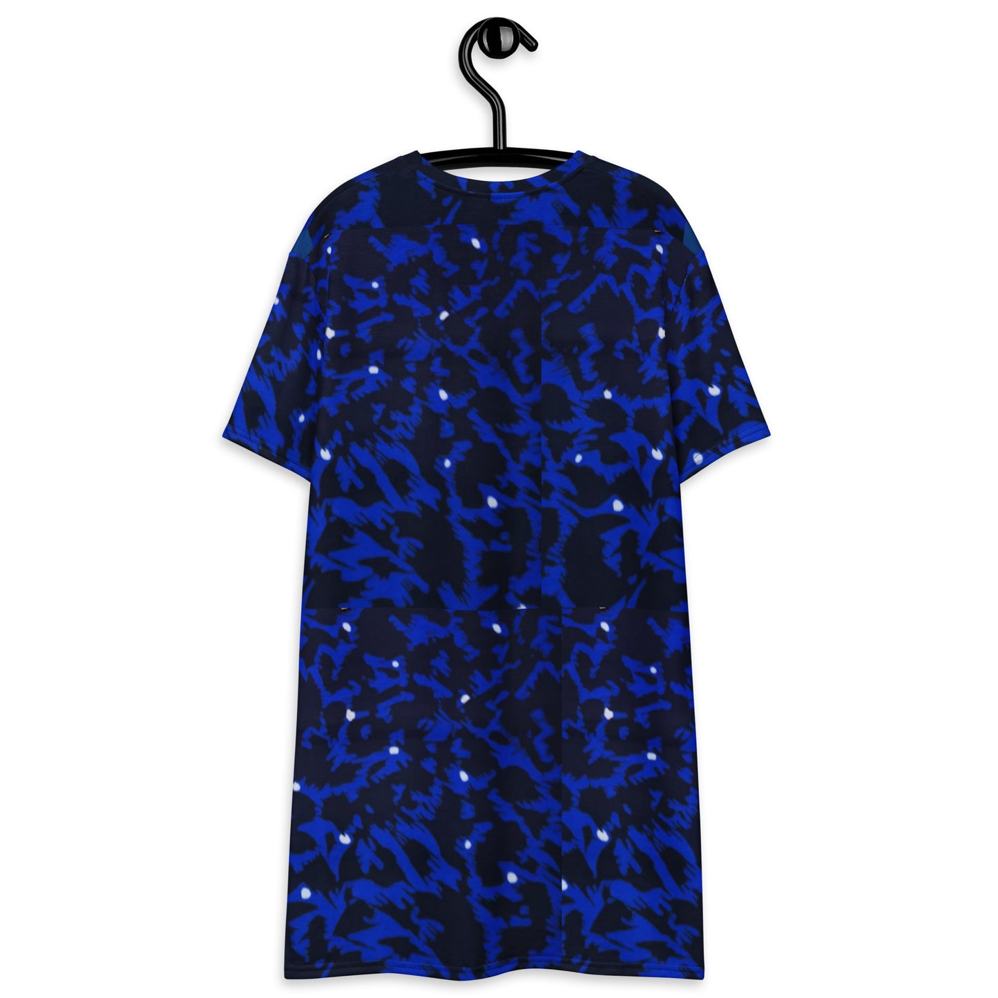 Blue Leopard Ankara T-shirt Dress