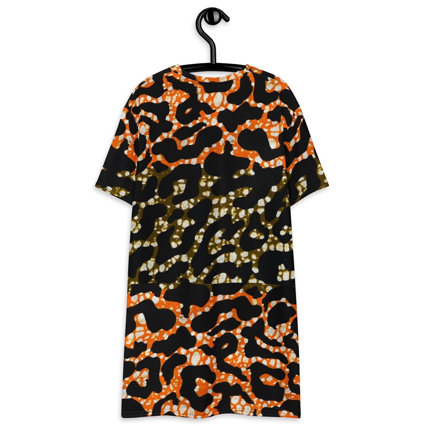 Green Orange Leopard T-Shirt Dress