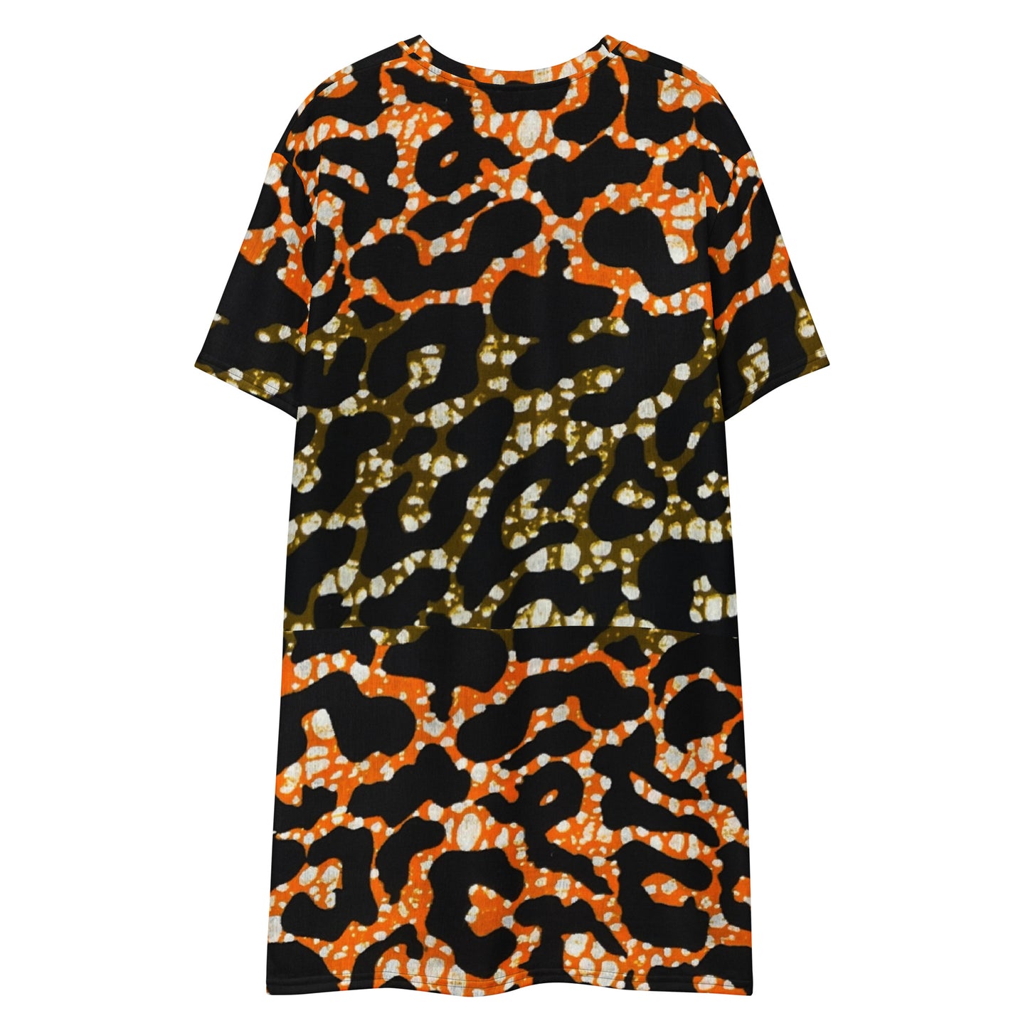 Green Orange Leopard T-Shirt Dress