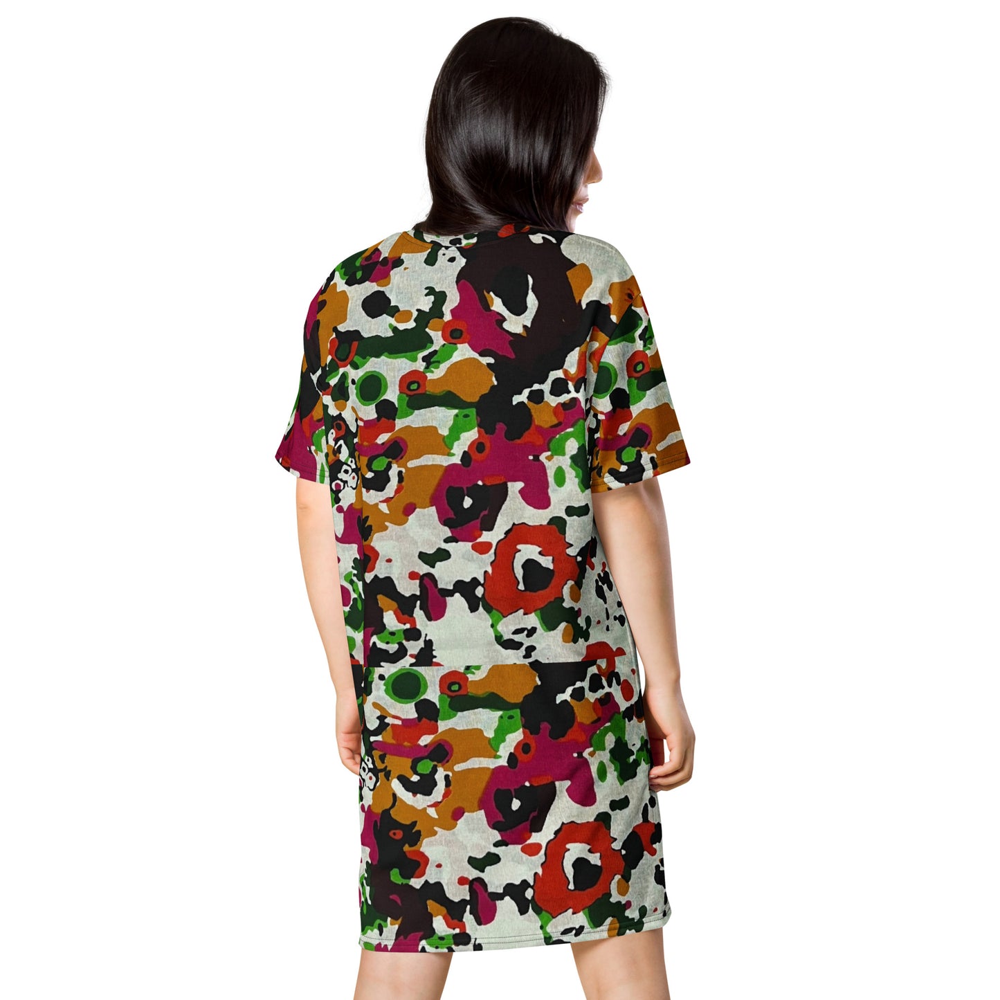 Multicolour Paint Ankara T-Shirt Dress