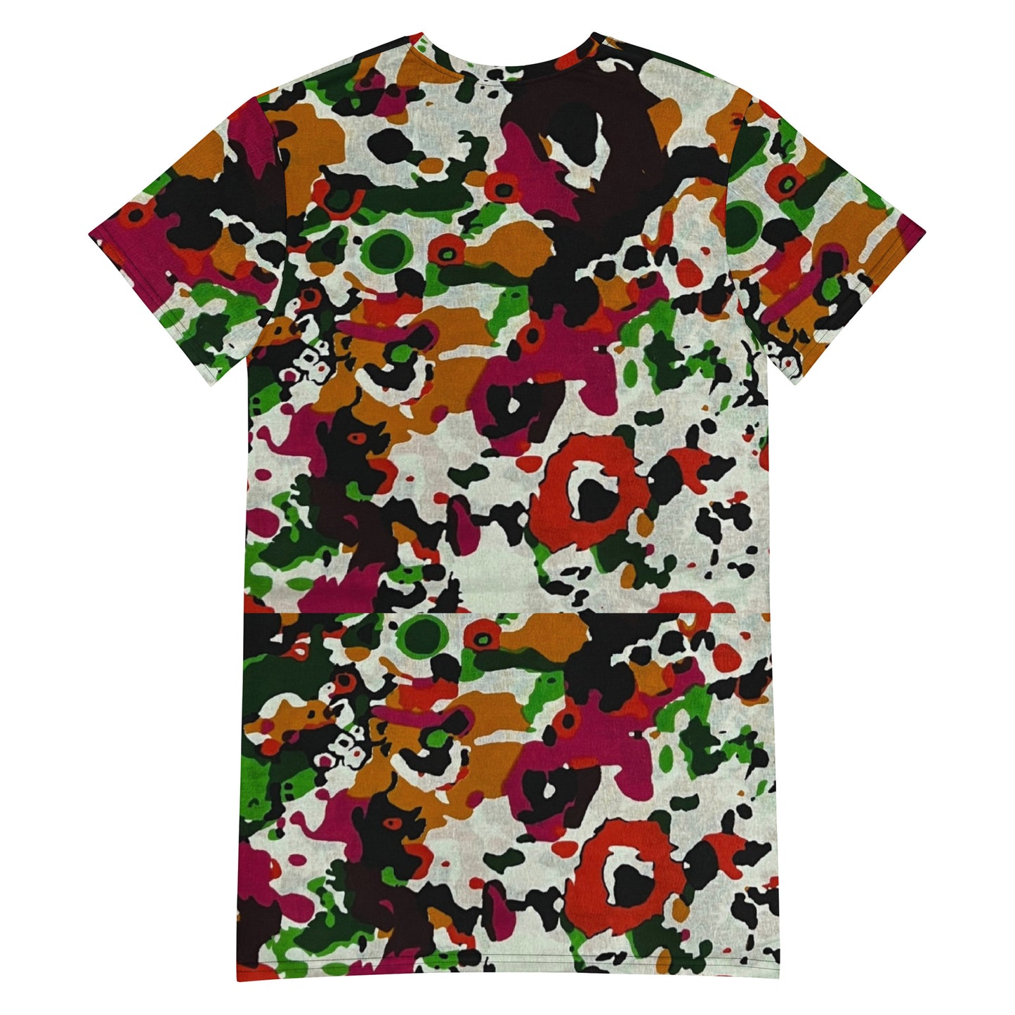 Multicolour Paint Ankara T-Shirt Dress