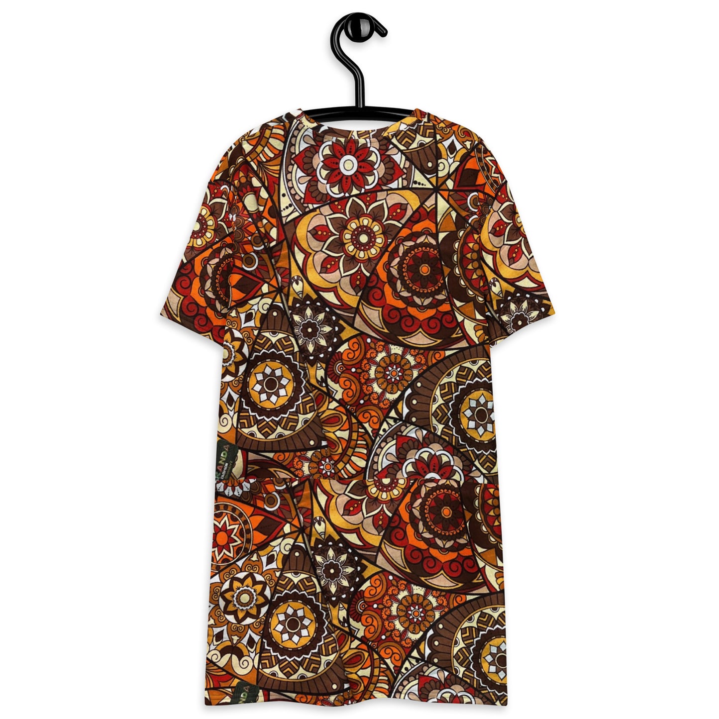 Multicolour Brown Ankara T-Shirt Dress