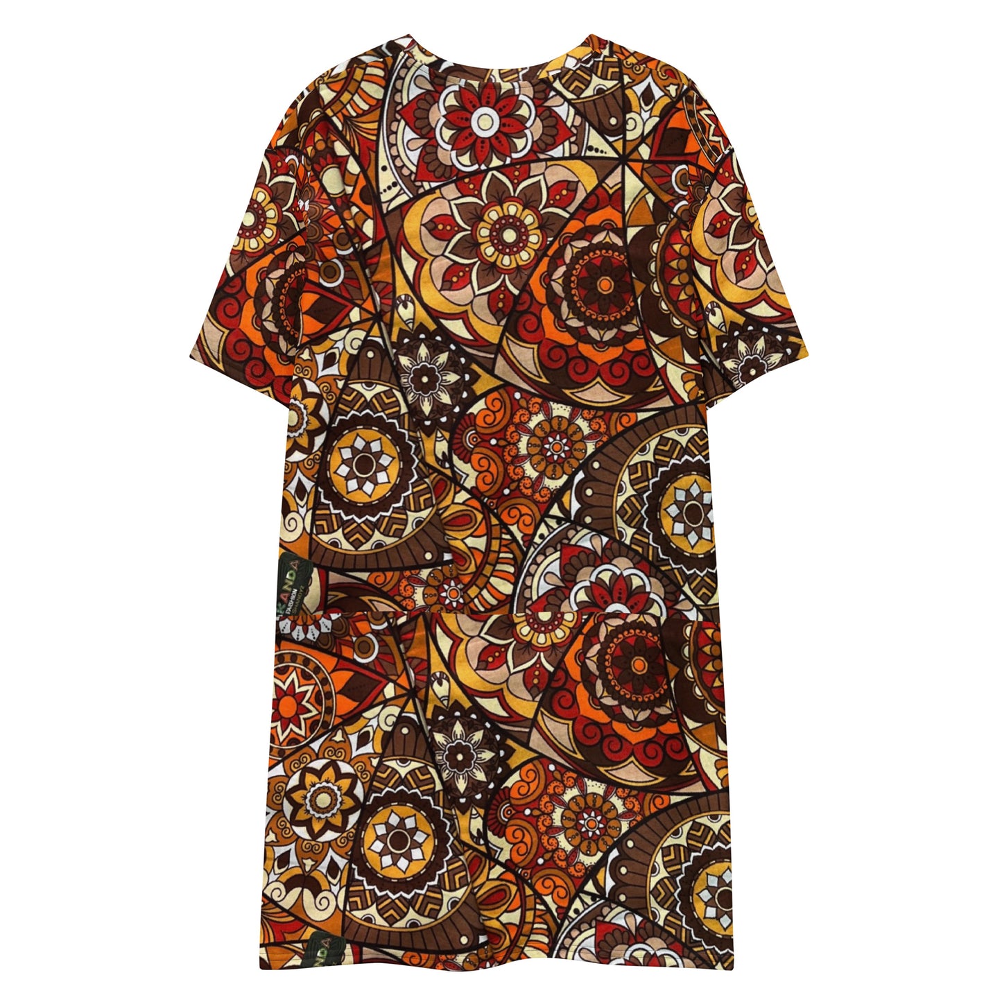 Multicolour Brown Ankara T-Shirt Dress