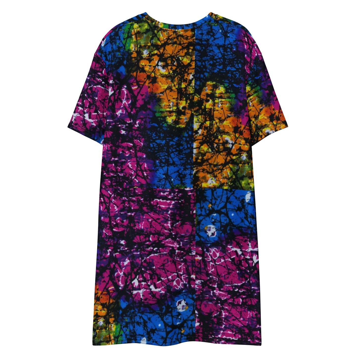 Multicolour Adire Ankara T-Shirt Dress