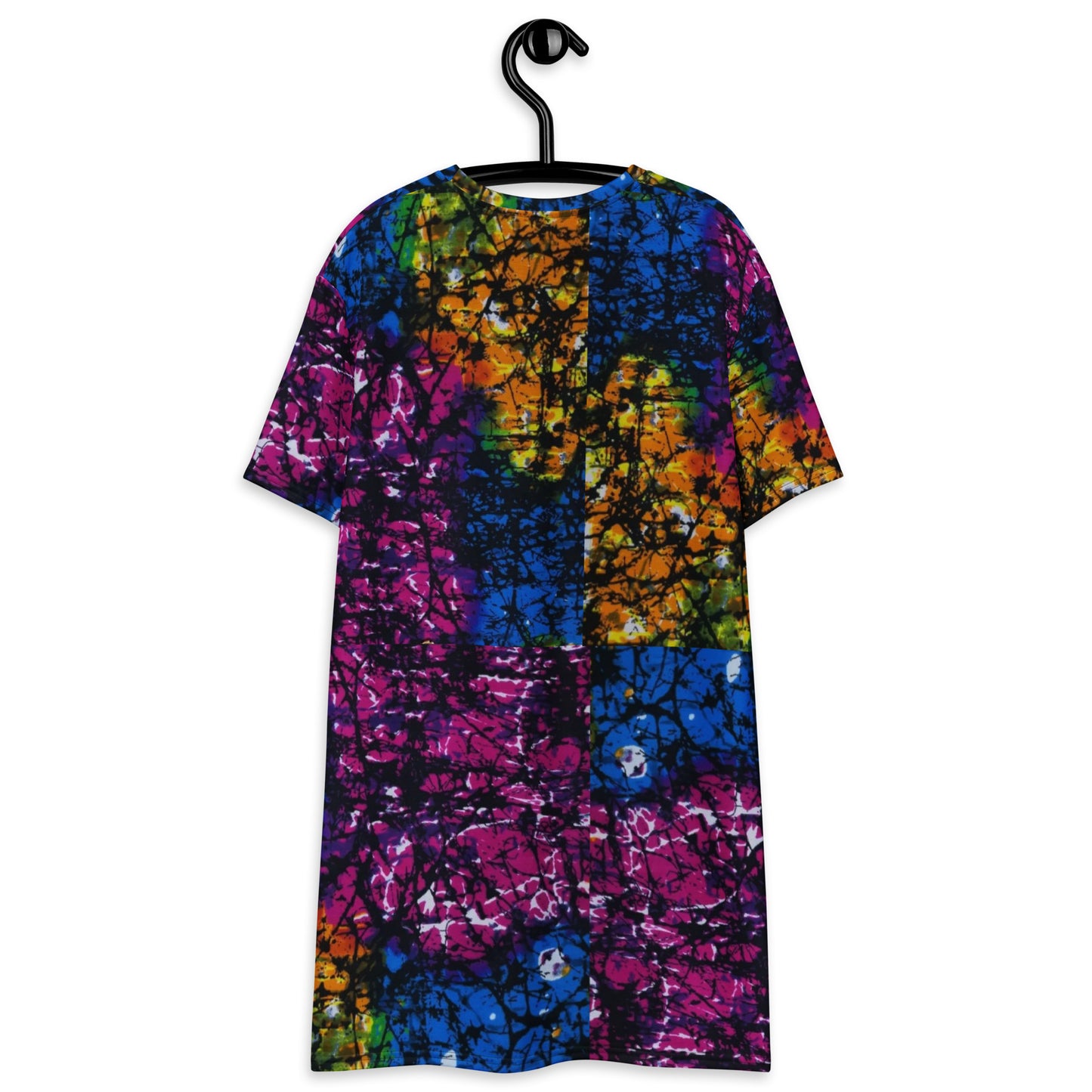 Multicolour Adire Ankara T-Shirt Dress