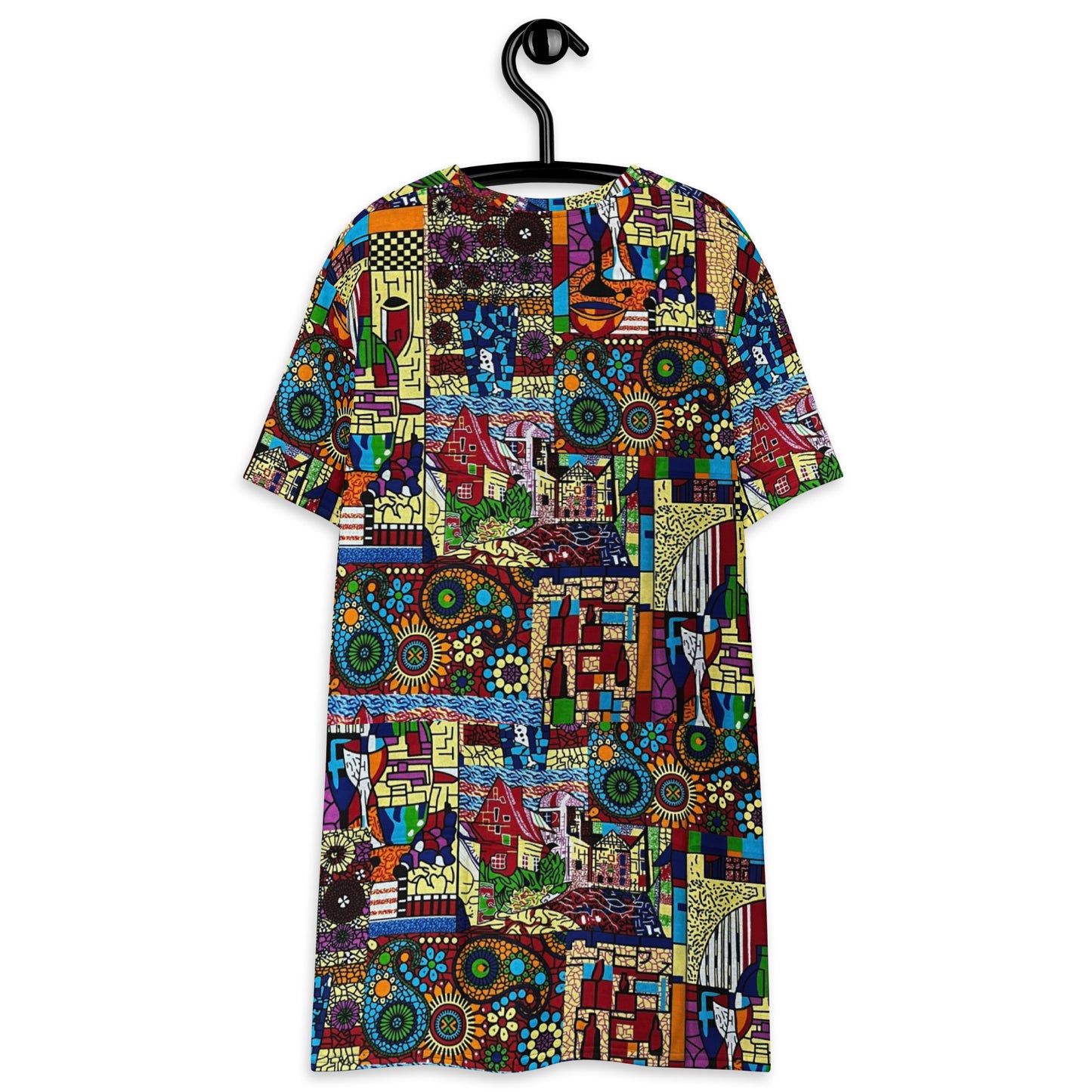 Colourful Artsy Ankara T-shirt Dress