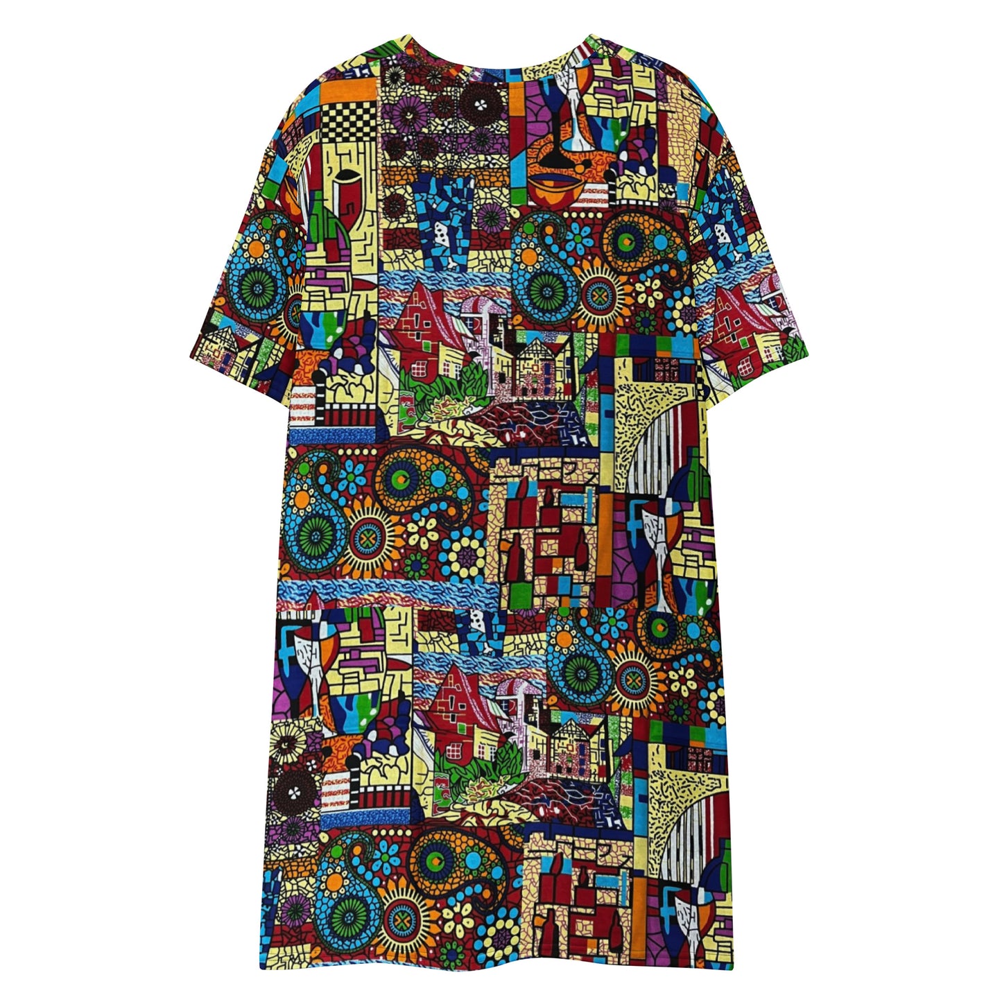 Colourful Artsy Ankara T-shirt Dress