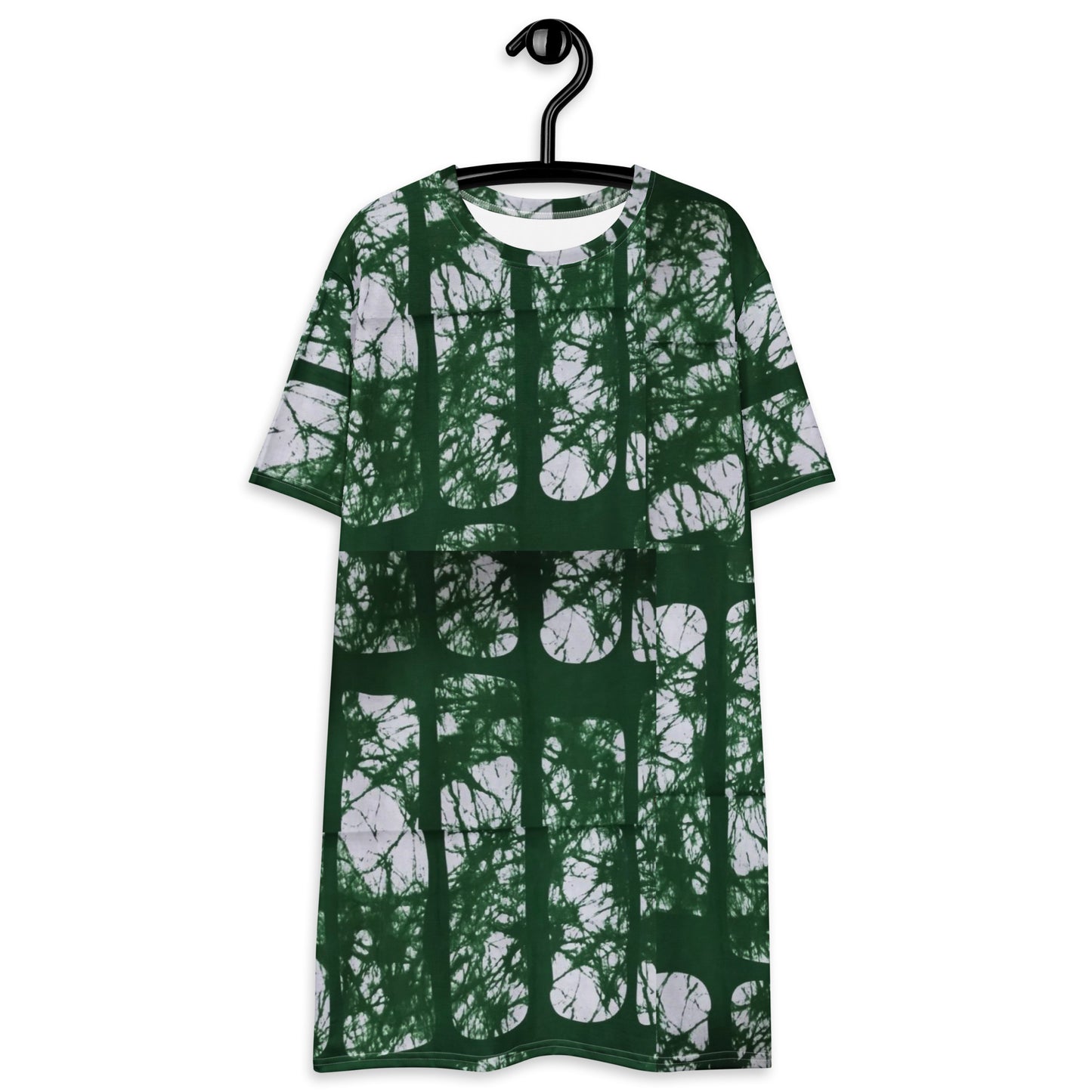 Green Adire T-shirt Dress