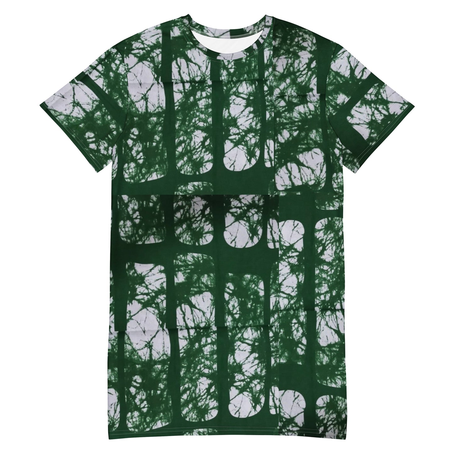 Green Adire T-shirt Dress