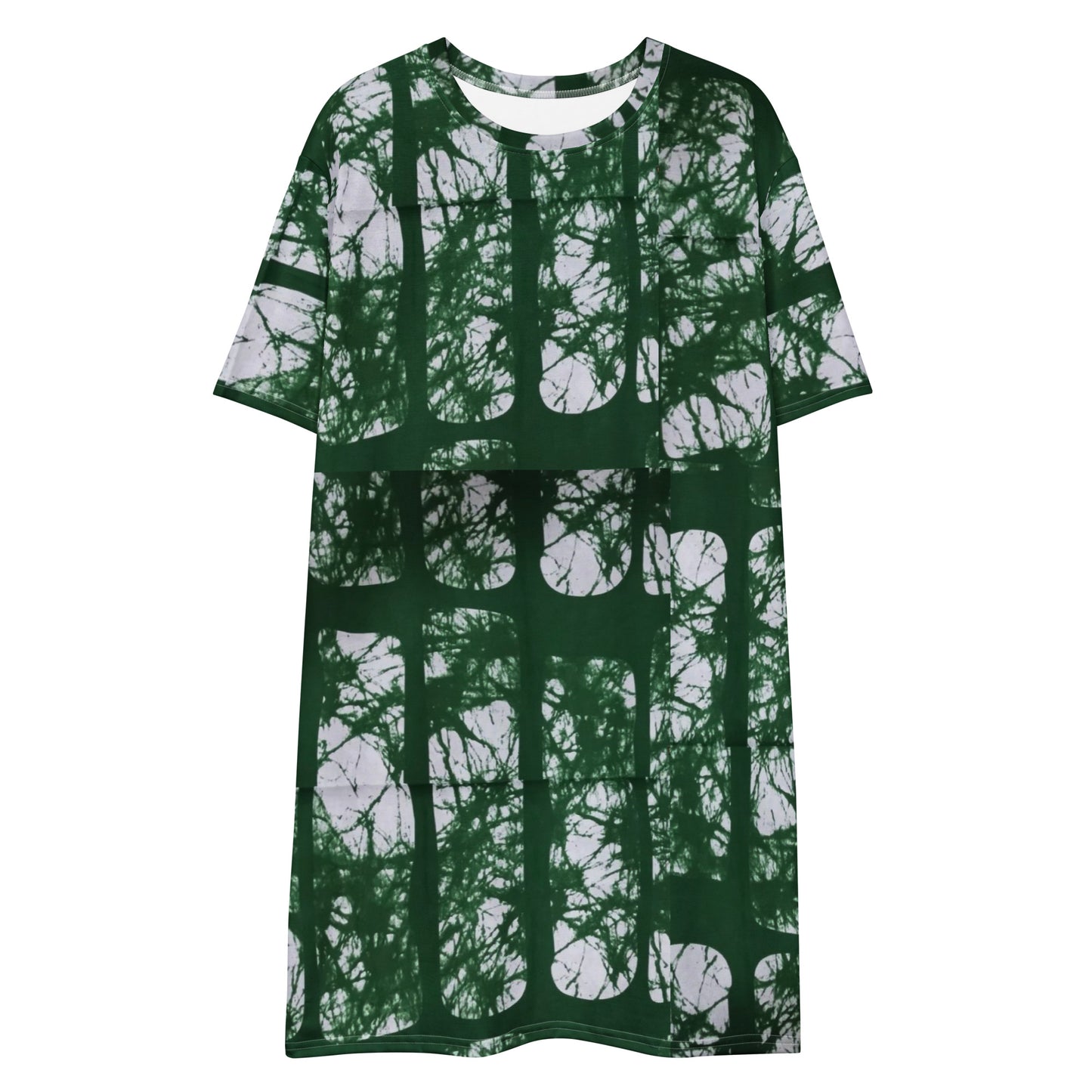 Green Adire T-shirt Dress