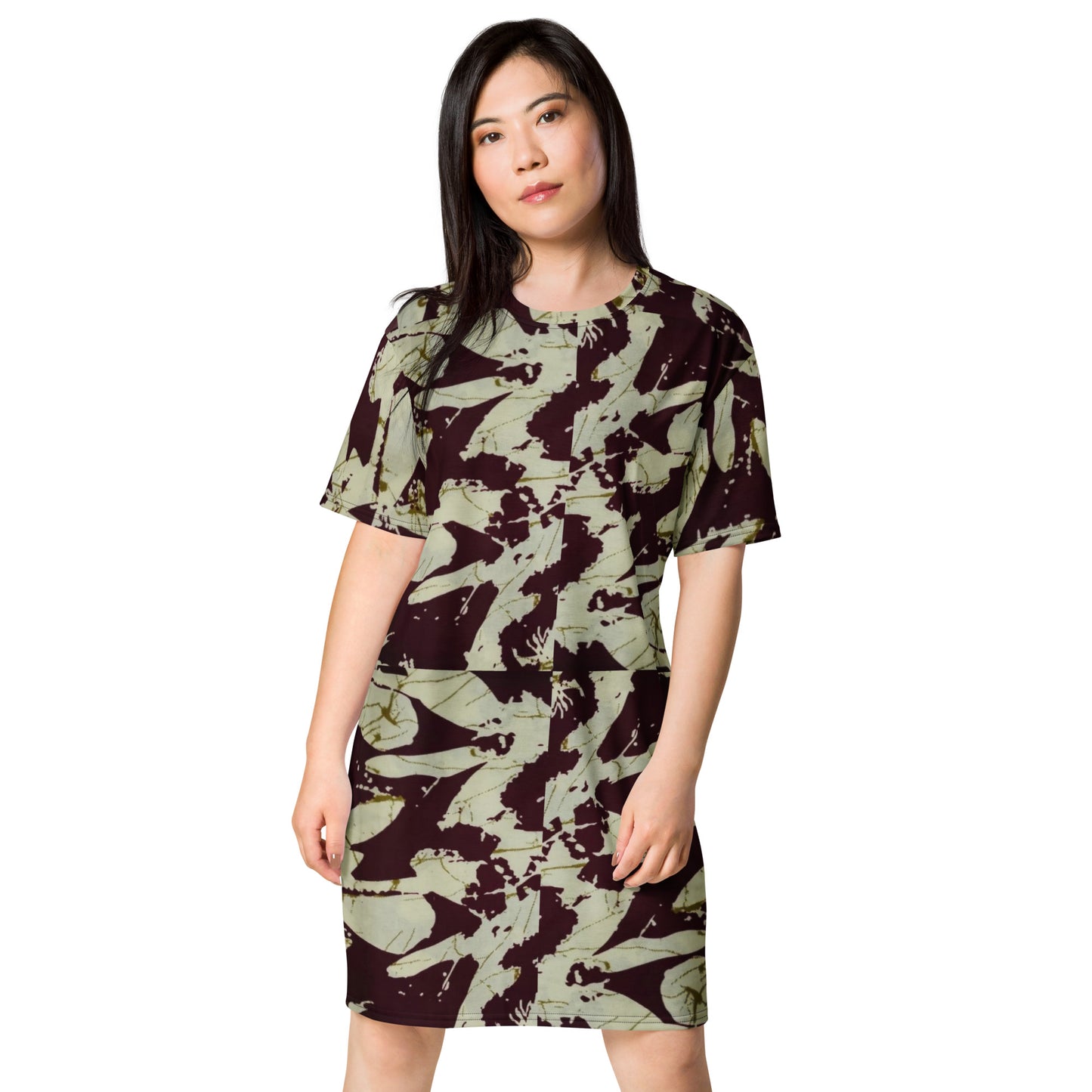 Brown Adire T-shirt Dress