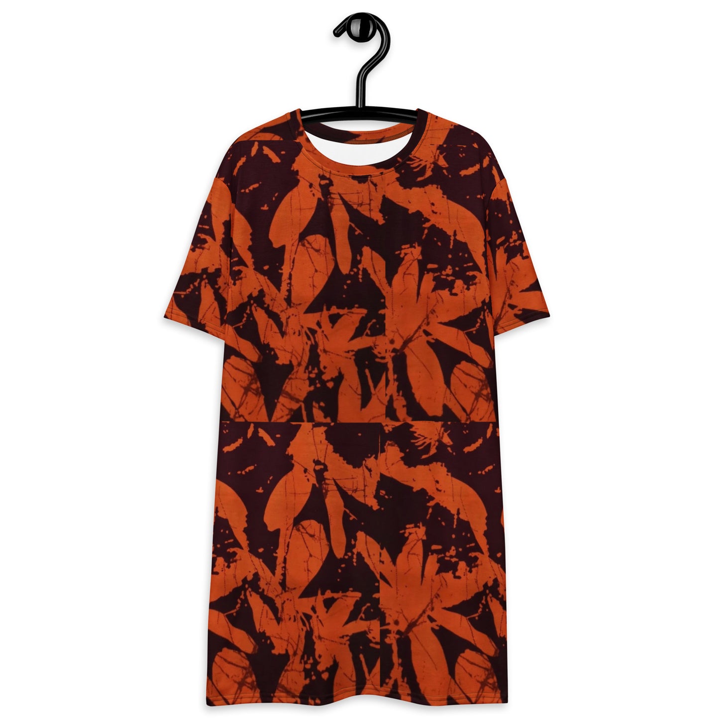 Orange Adire T-shirt Dress